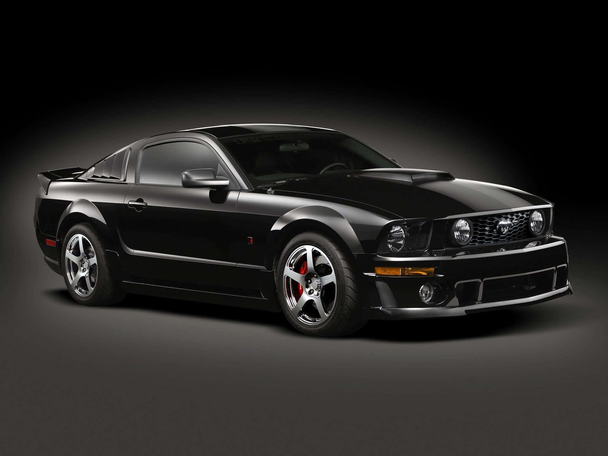 Ford Mustang Roush, sleek black, red brake calipers, Full HD Desktop Wallpaper