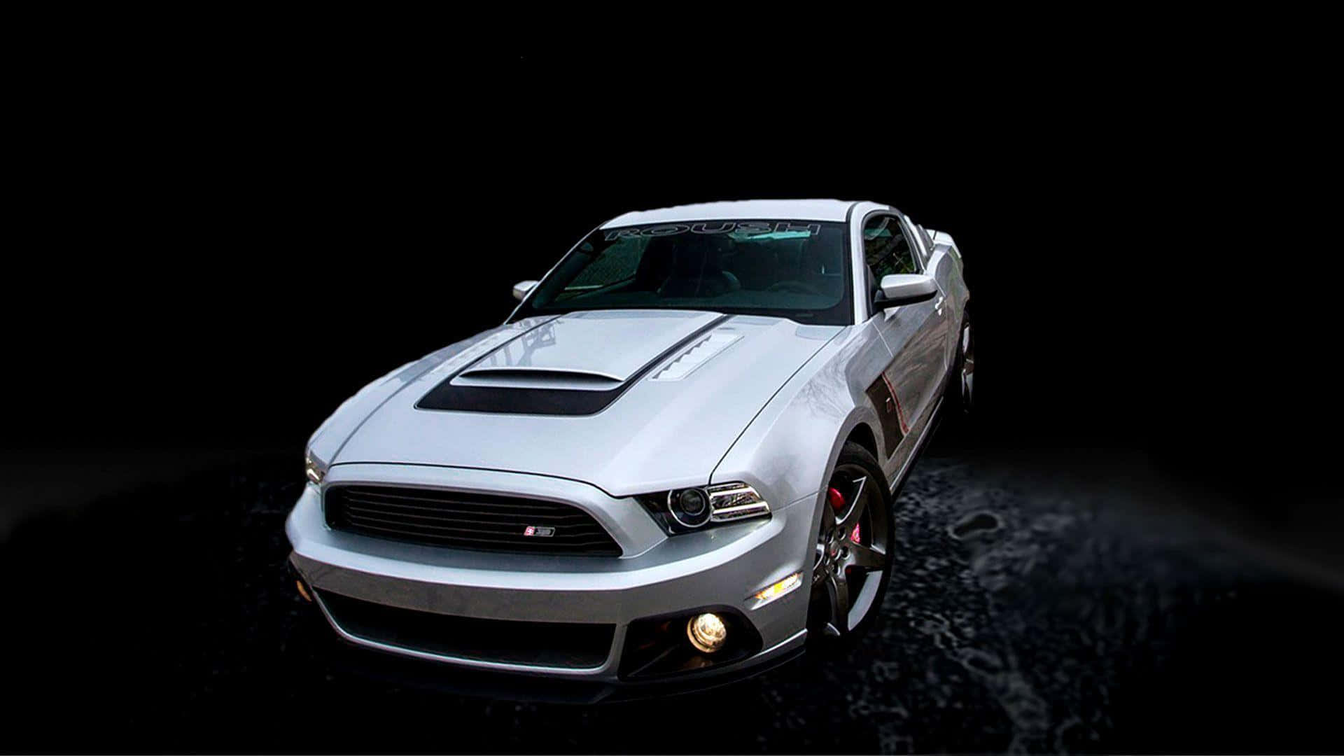 Ford Mustang Roush, silver, spotlight, Full HD Desktop Wallpaper