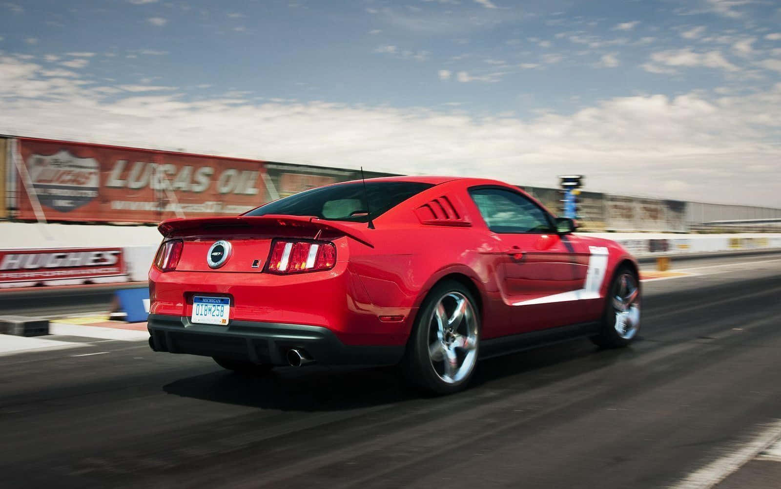 Ford Mustang Roush, red, drag strip, HD Desktop Wallpaper