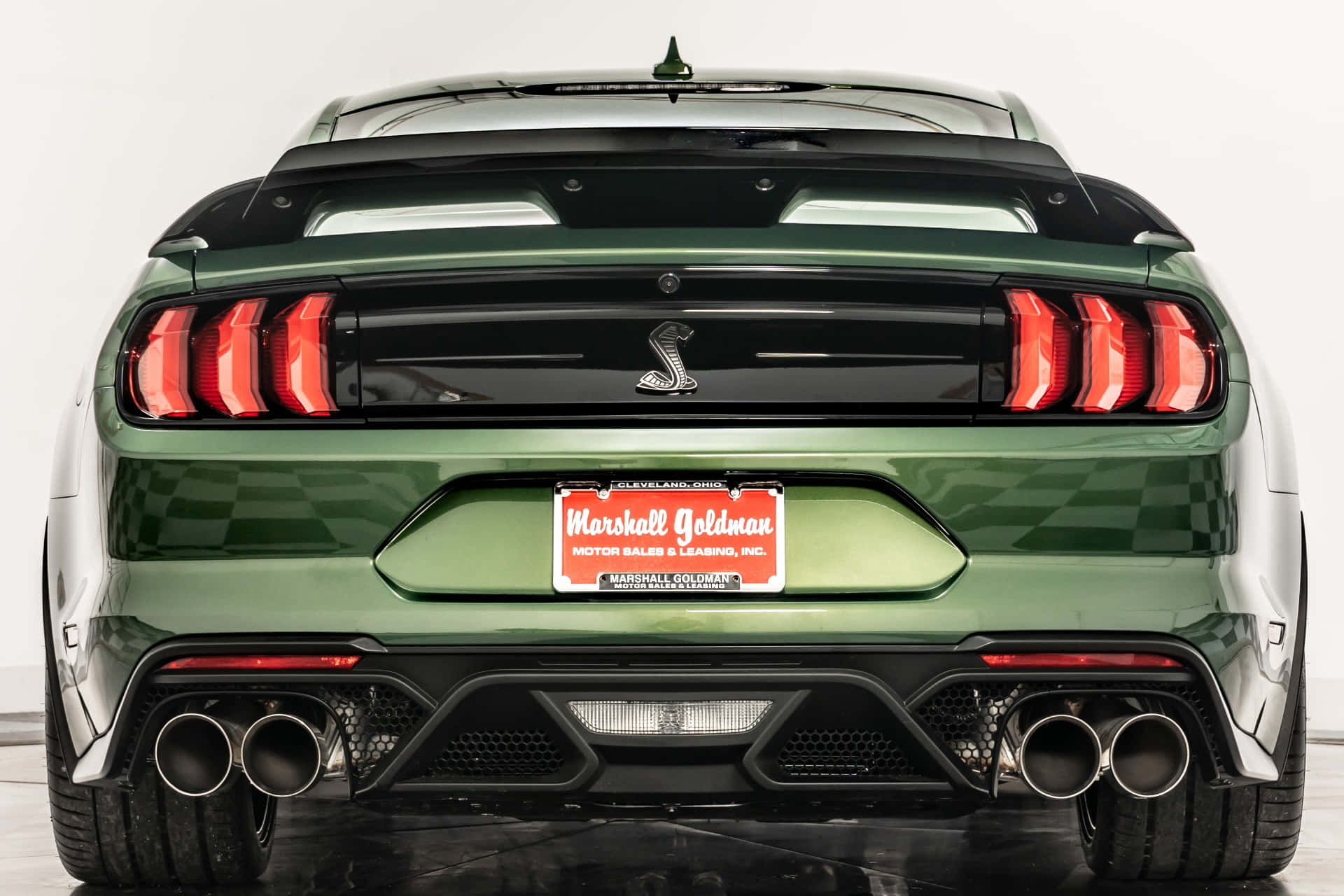 Ford Mustang Shelby GT500, green, red taillights, Full HD Desktop Wallpaper