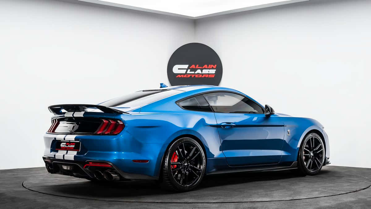 Ford Mustang Shelby GT500, blue, black accents, SD Desktop Wallpaper