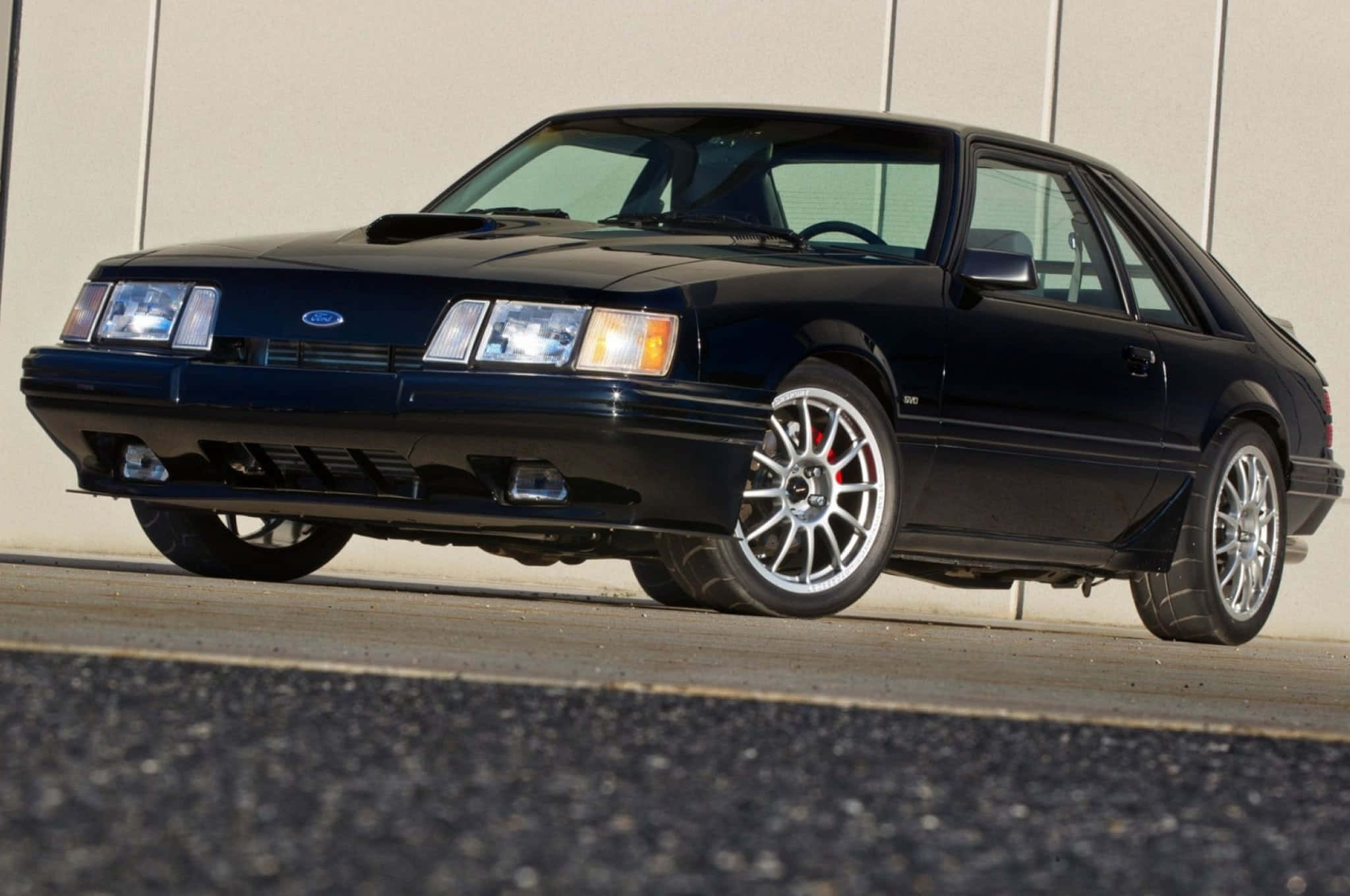Ford Mustang SVO, sleek, black, Full HD Desktop Wallpaper