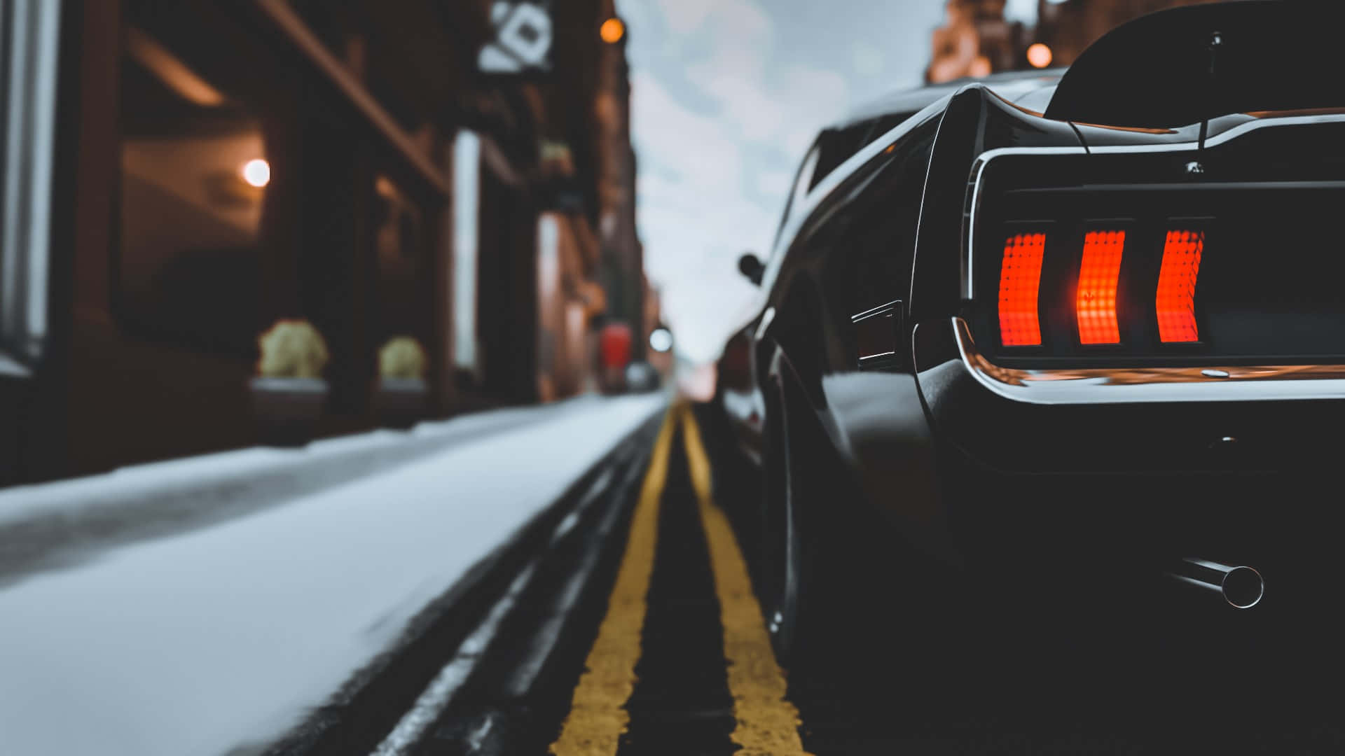 Ford Mustang, black, classic muscle car, Full HD Desktop Wallpaper