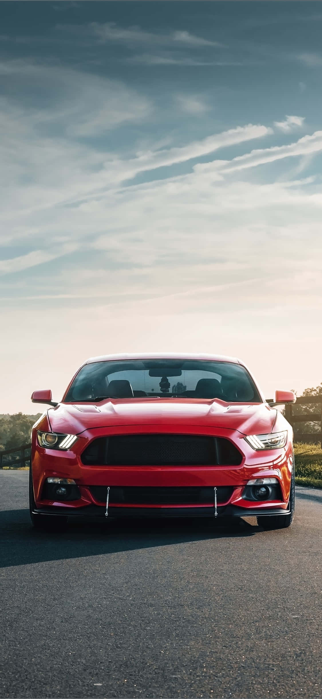 Ford Mustang 2019, sports car, vibrant red, Full HD Phone Wallpaper