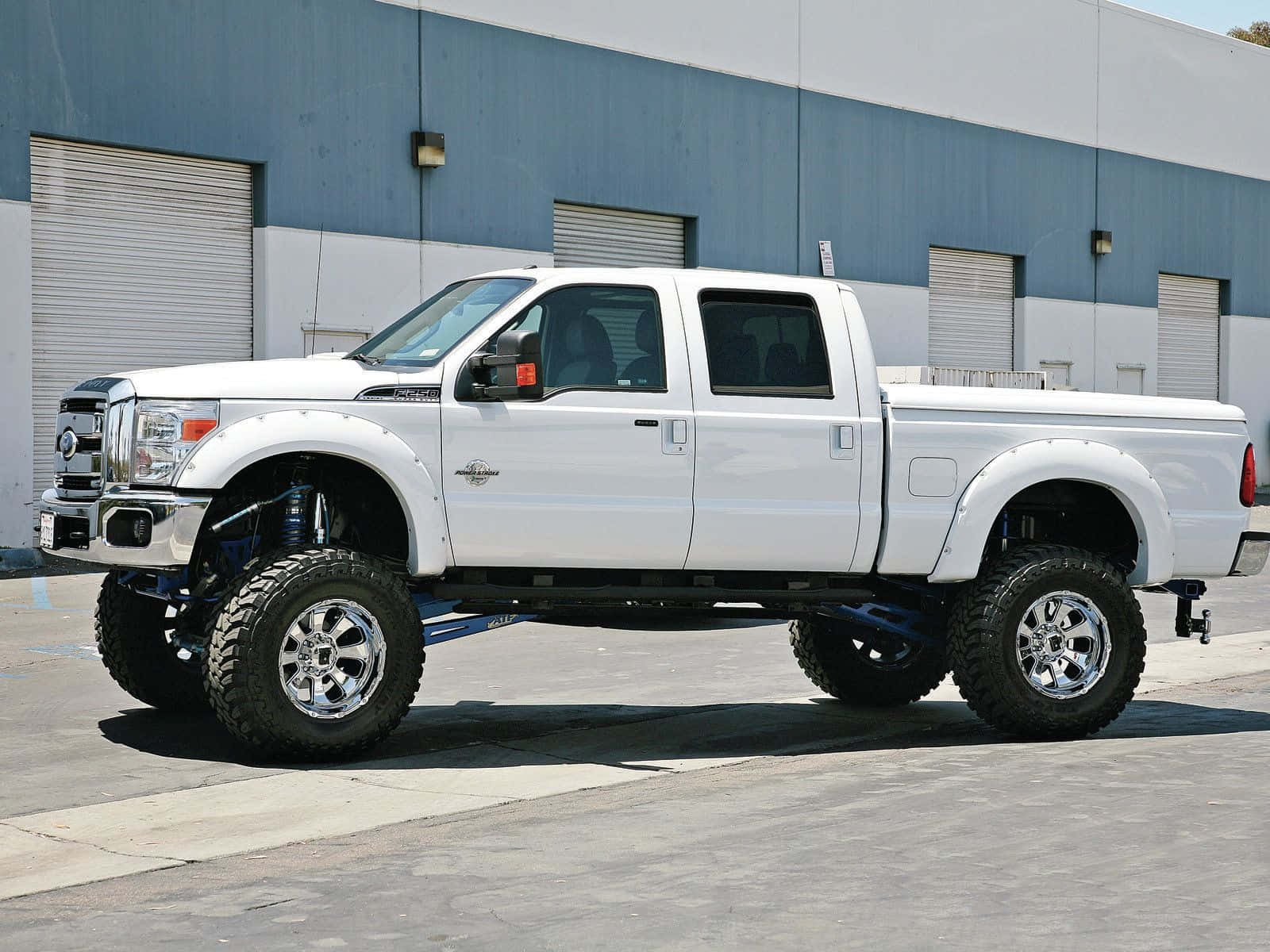 Ford F-250, lifted, white, HD Desktop Wallpaper