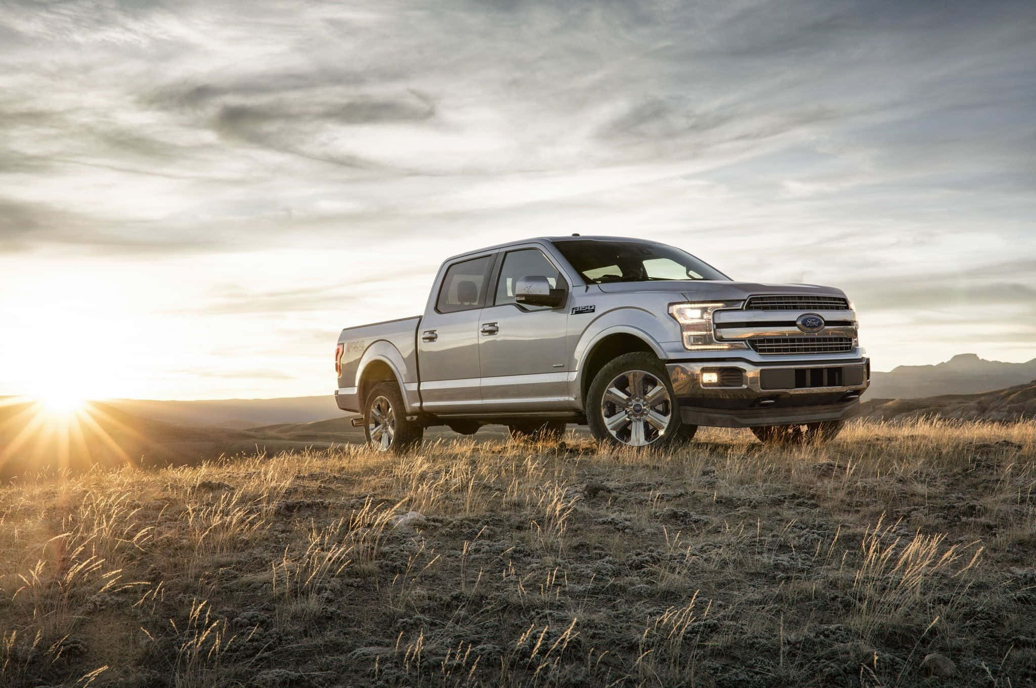 Ford F-150, Silver, Powerstroke, Full HD Desktop Wallpaper