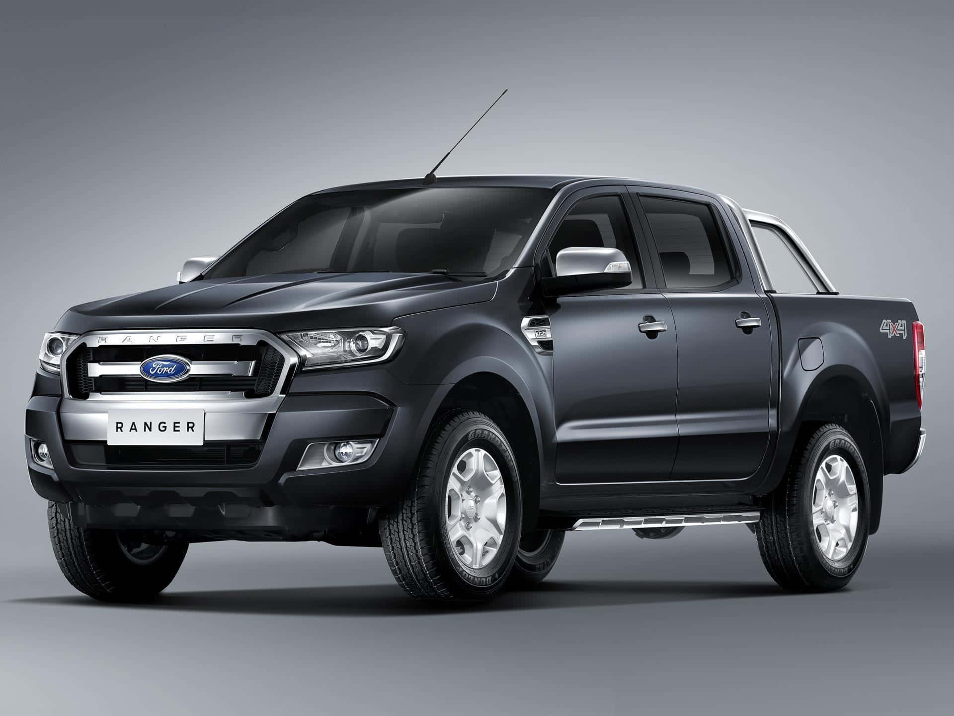 Ford Ranger, matte black, studio lighting, Full HD Desktop Wallpaper