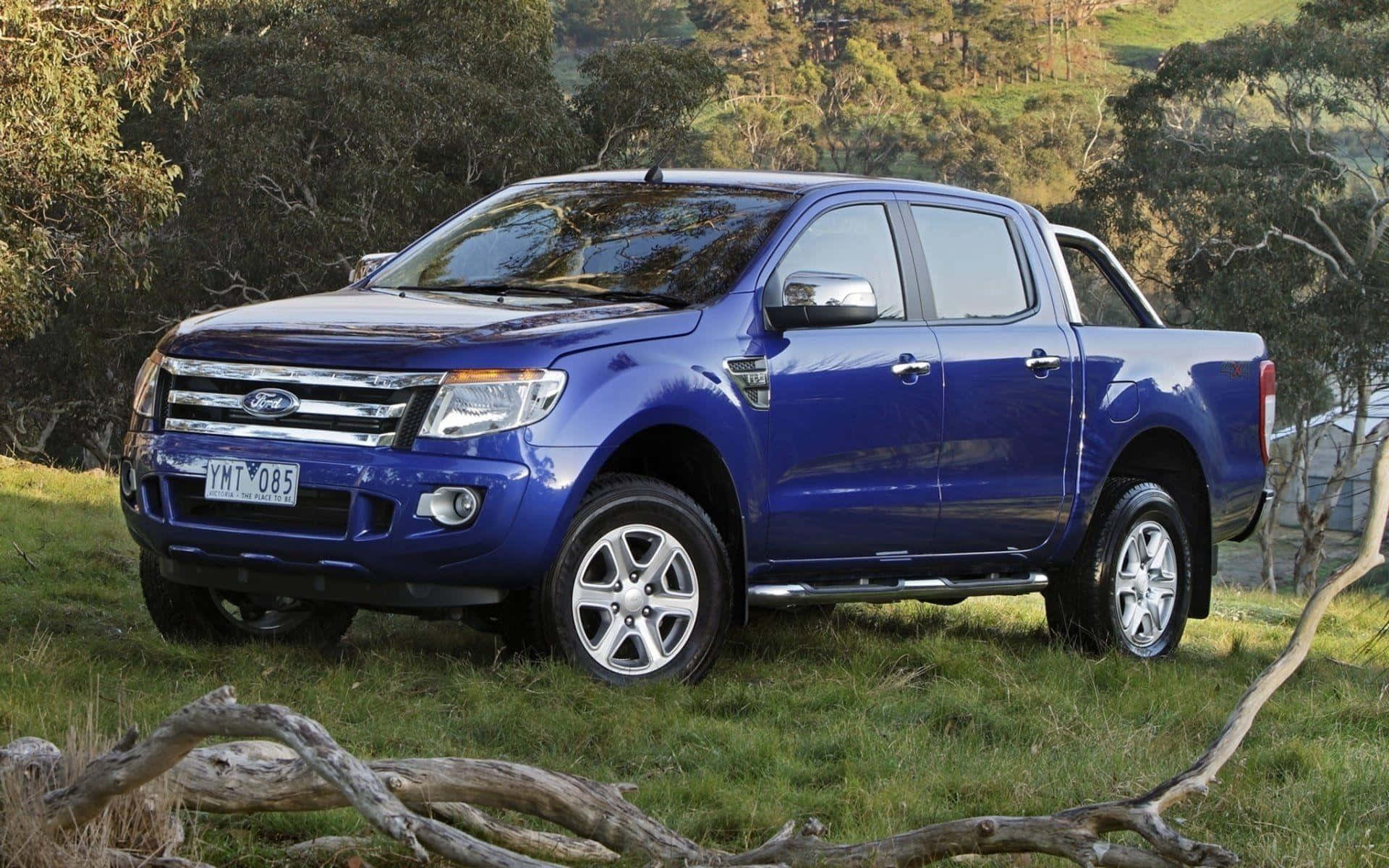 Ford Ranger, glossy blue, pickup truck, Full HD Desktop Wallpaper