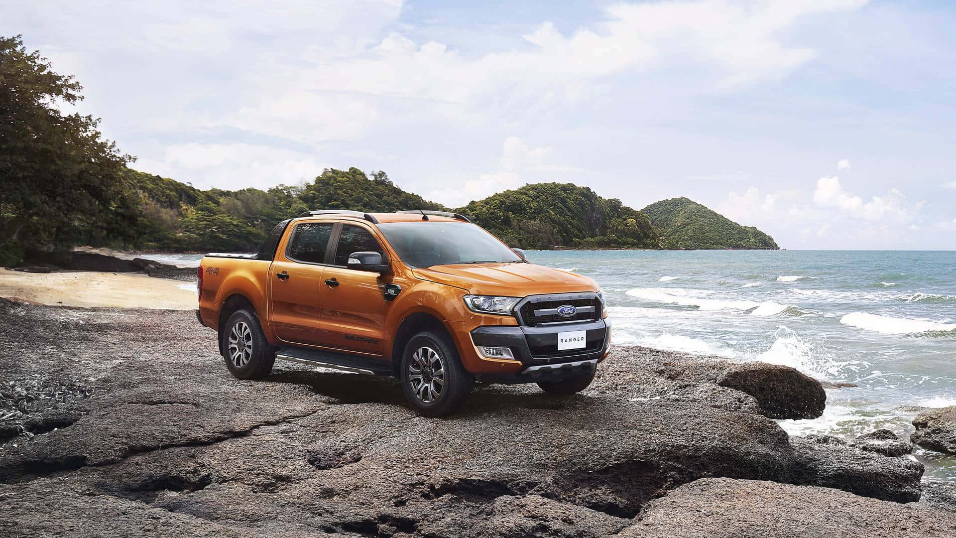 Ford Ranger, orange, pickup truck, Full HD Desktop Wallpaper