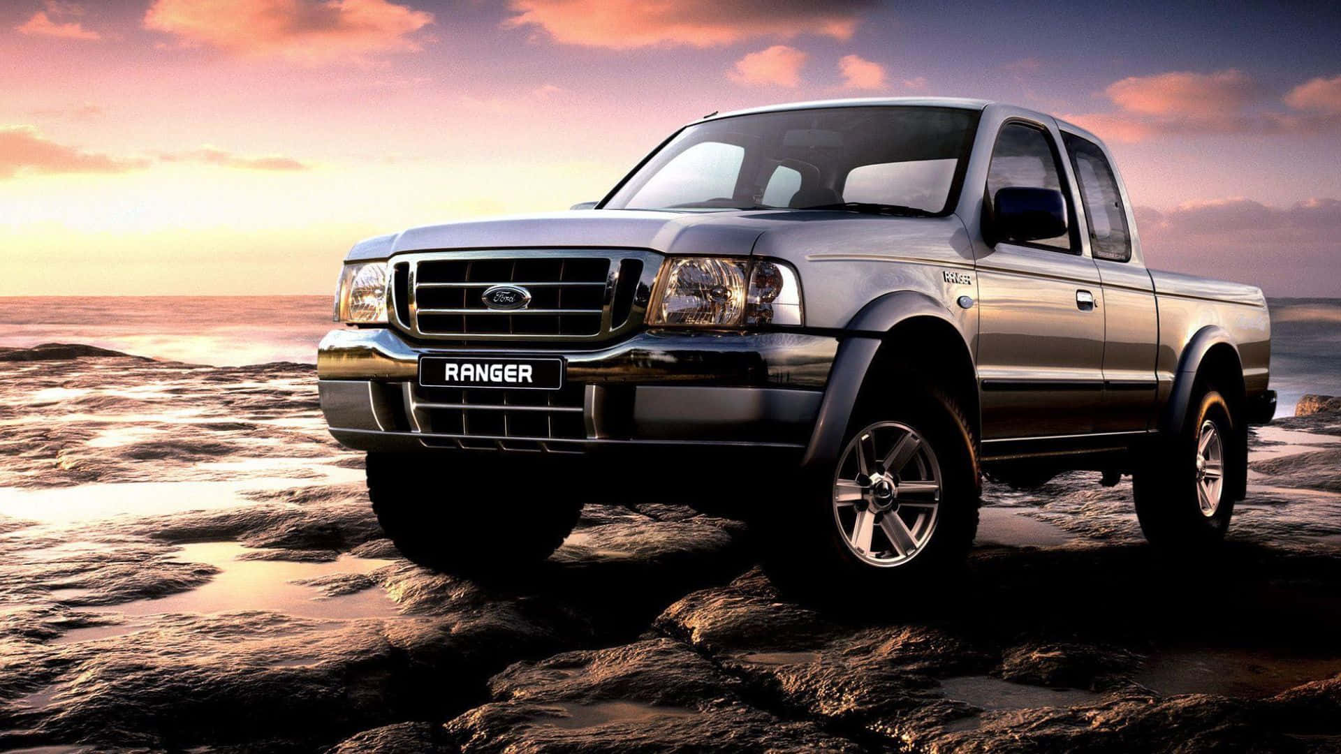 Ford Ranger, silver, sunset, Full HD Desktop Wallpaper