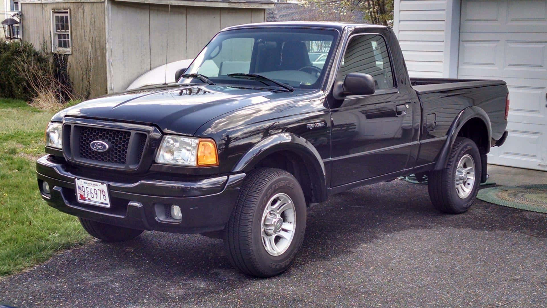 Ford Ranger, black, gravel driveway, Full HD Desktop Wallpaper