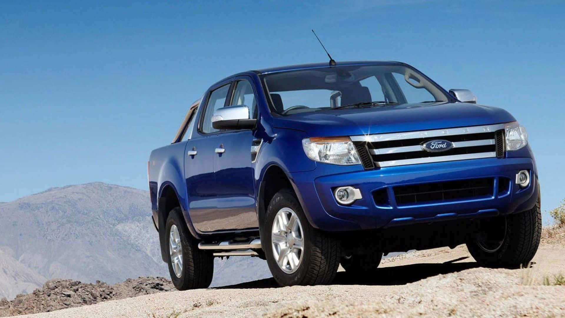 Ford Ranger, vibrant blue, rocky desert trail, Full HD Desktop Wallpaper