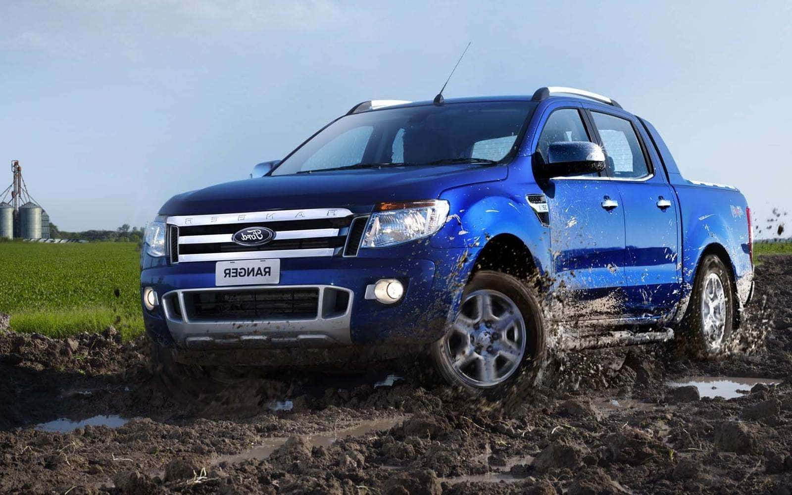 Ford Ranger, vibrant blue, muddy terrain, HD Desktop Wallpaper