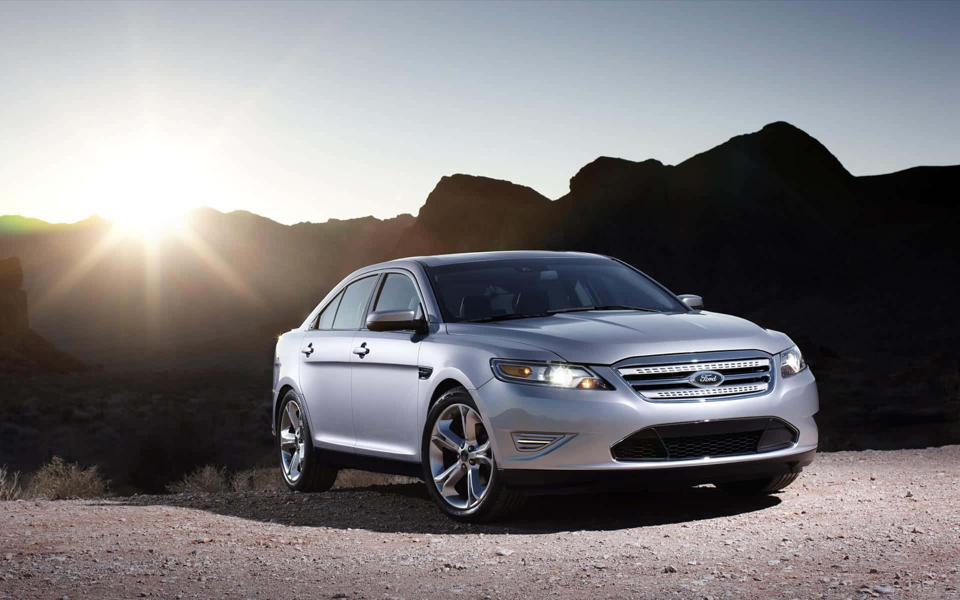 Ford Taurus, silver, highway, Full HD Desktop Wallpaper