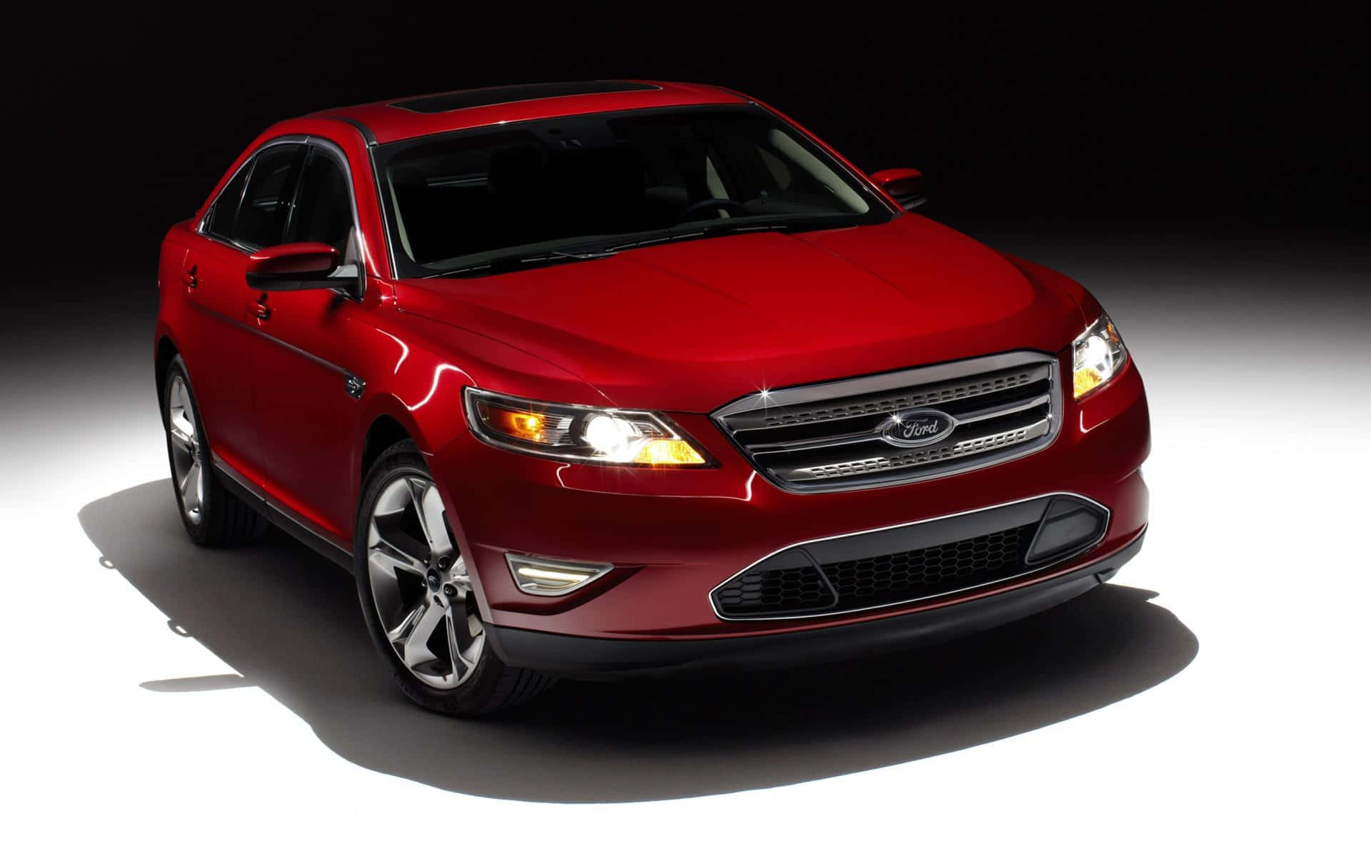Ford Taurus, glossy red, studio lights, Full HD Desktop Wallpaper
