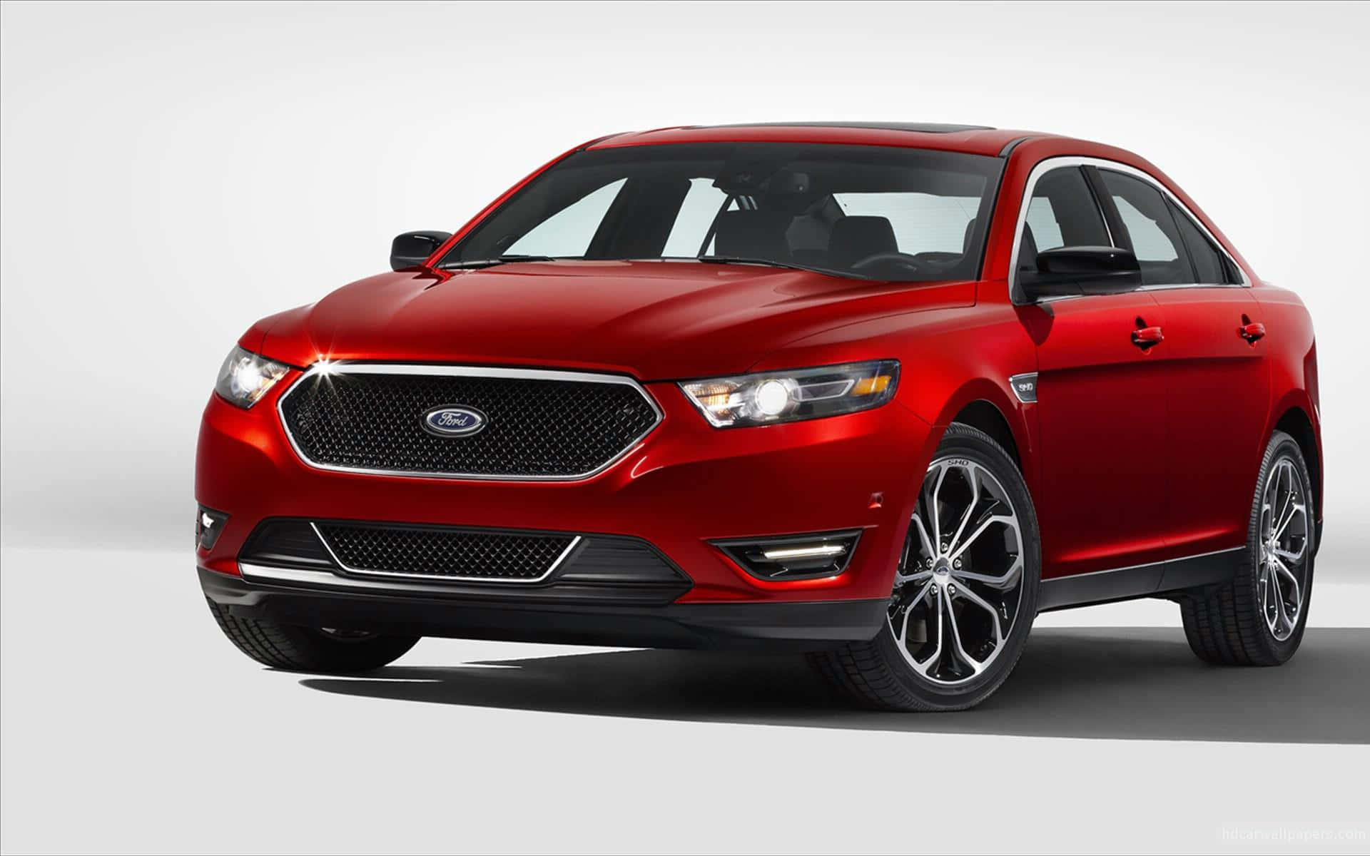 Ford Taurus, glossy red, sedan, Full HD Desktop Wallpaper