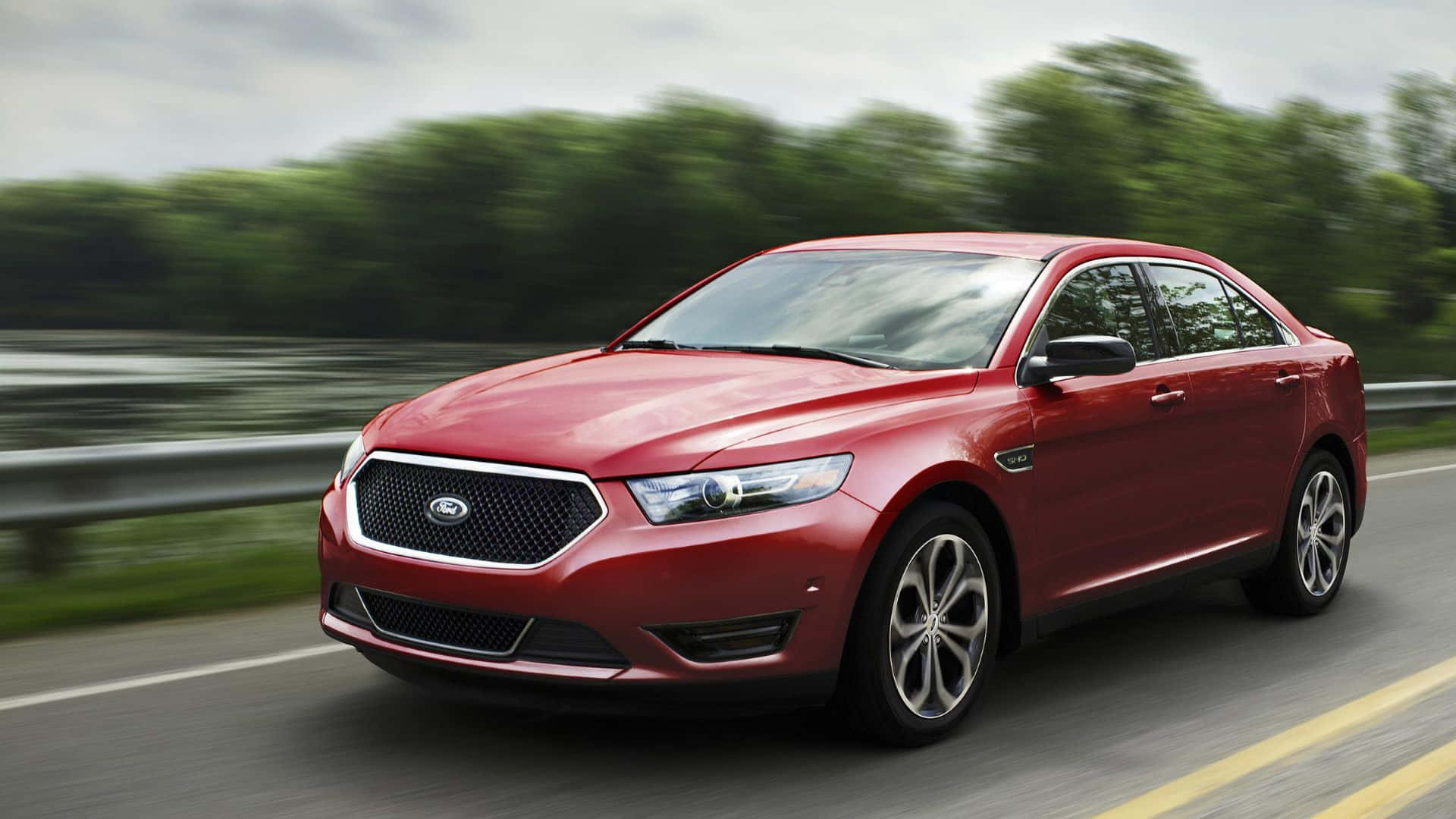Ford Taurus, red, sedan, Full HD Desktop Wallpaper