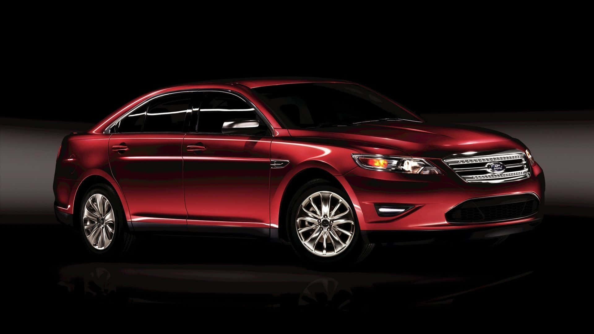 Ford Taurus, glossy red sedan, studio lights, Full HD Desktop Wallpaper