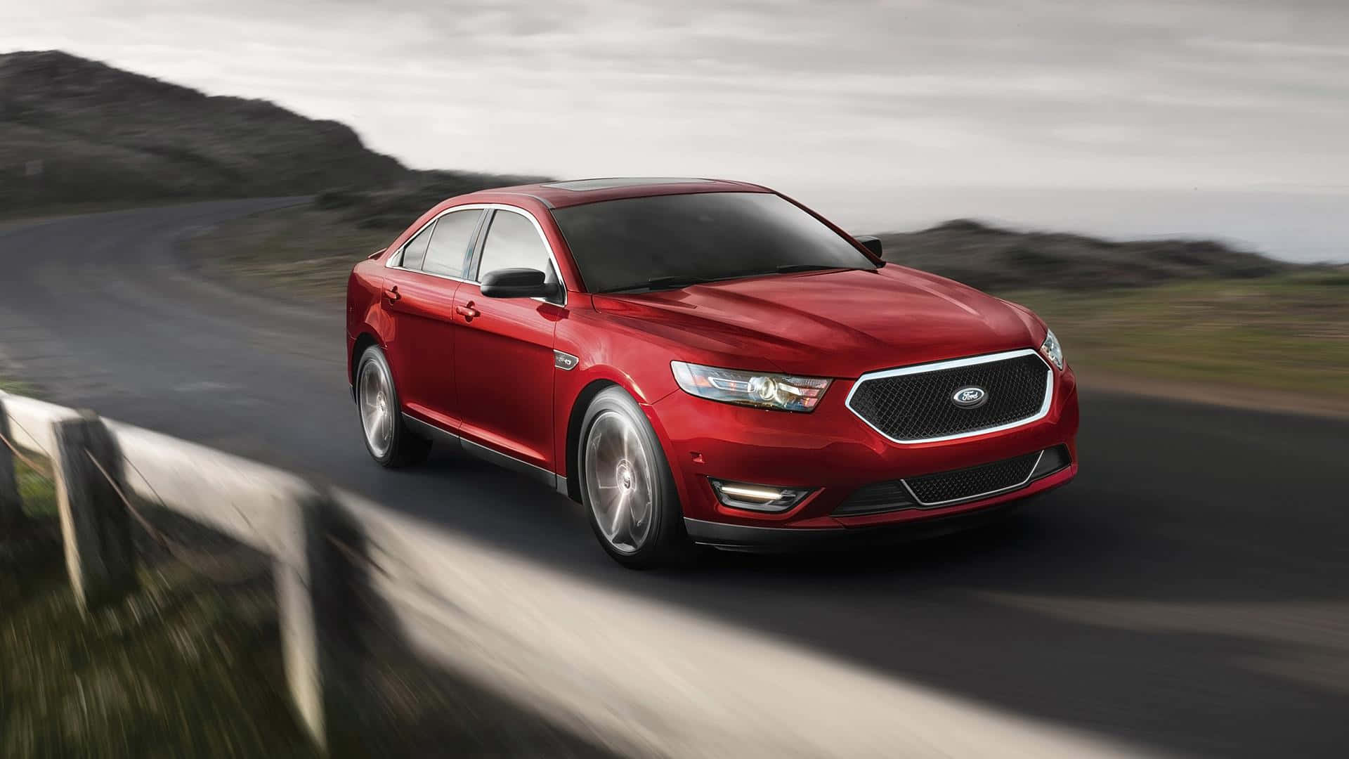 Ford Taurus, red, sedan, Full HD Desktop Wallpaper