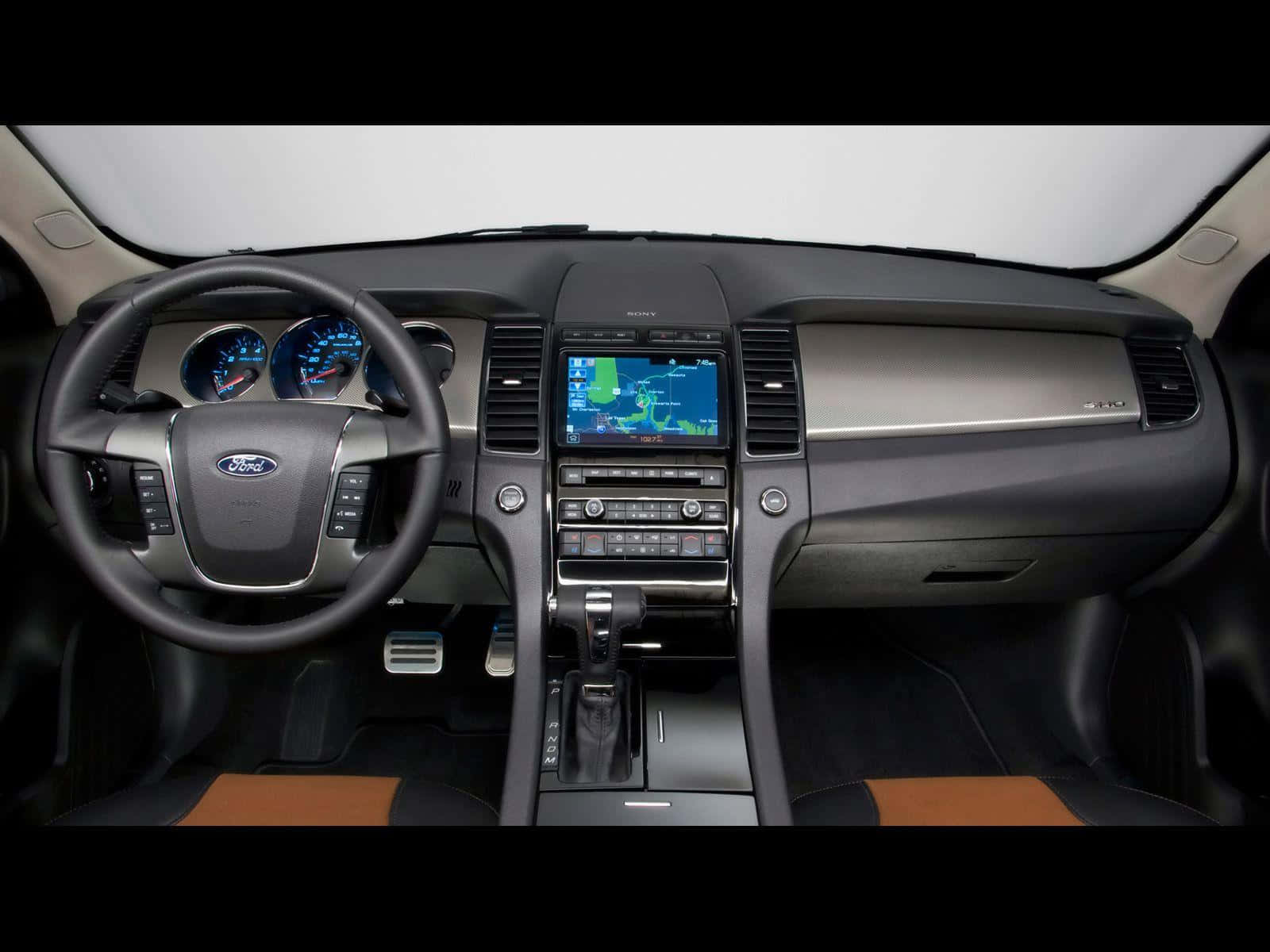 Ford Taurus, dashboard, glowing blue gauges, HD Desktop Wallpaper