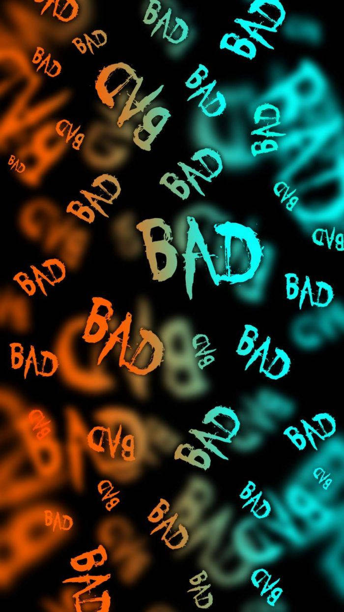 BAD, orange, teal, SD Phone Wallpaper