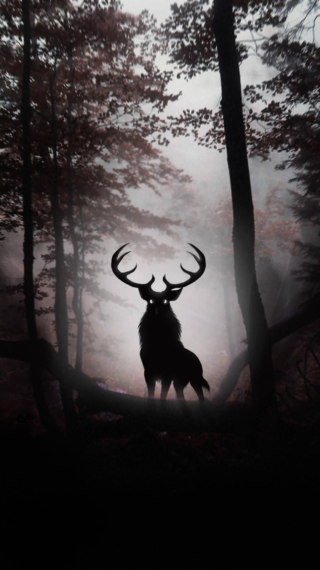 mythical deer king, enchanted forest, misty forest, Full HD Phone Wallpaper