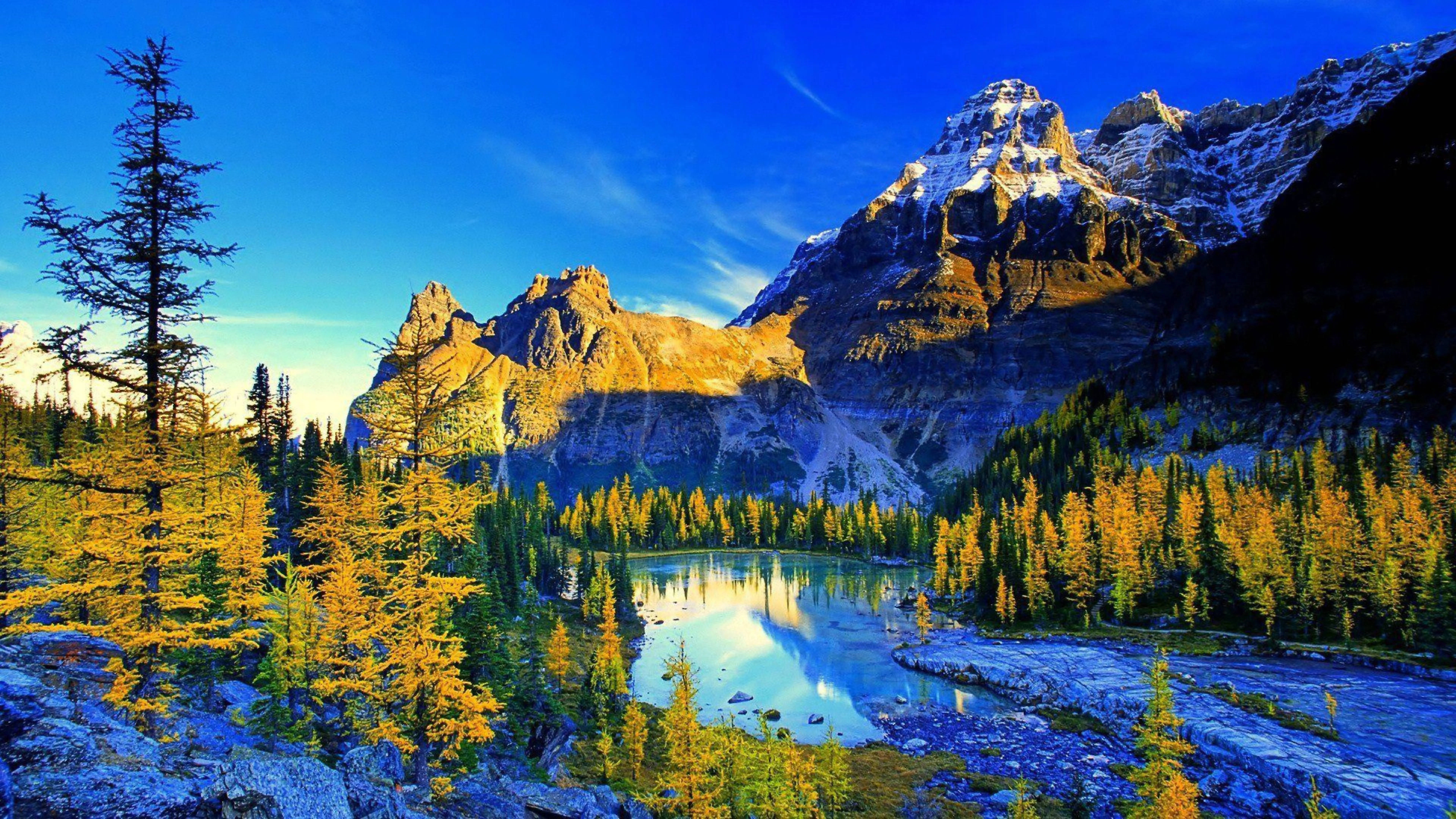 8K Ultra HD, alpine lake, snowcapped peaks, 8K Desktop Wallpaper