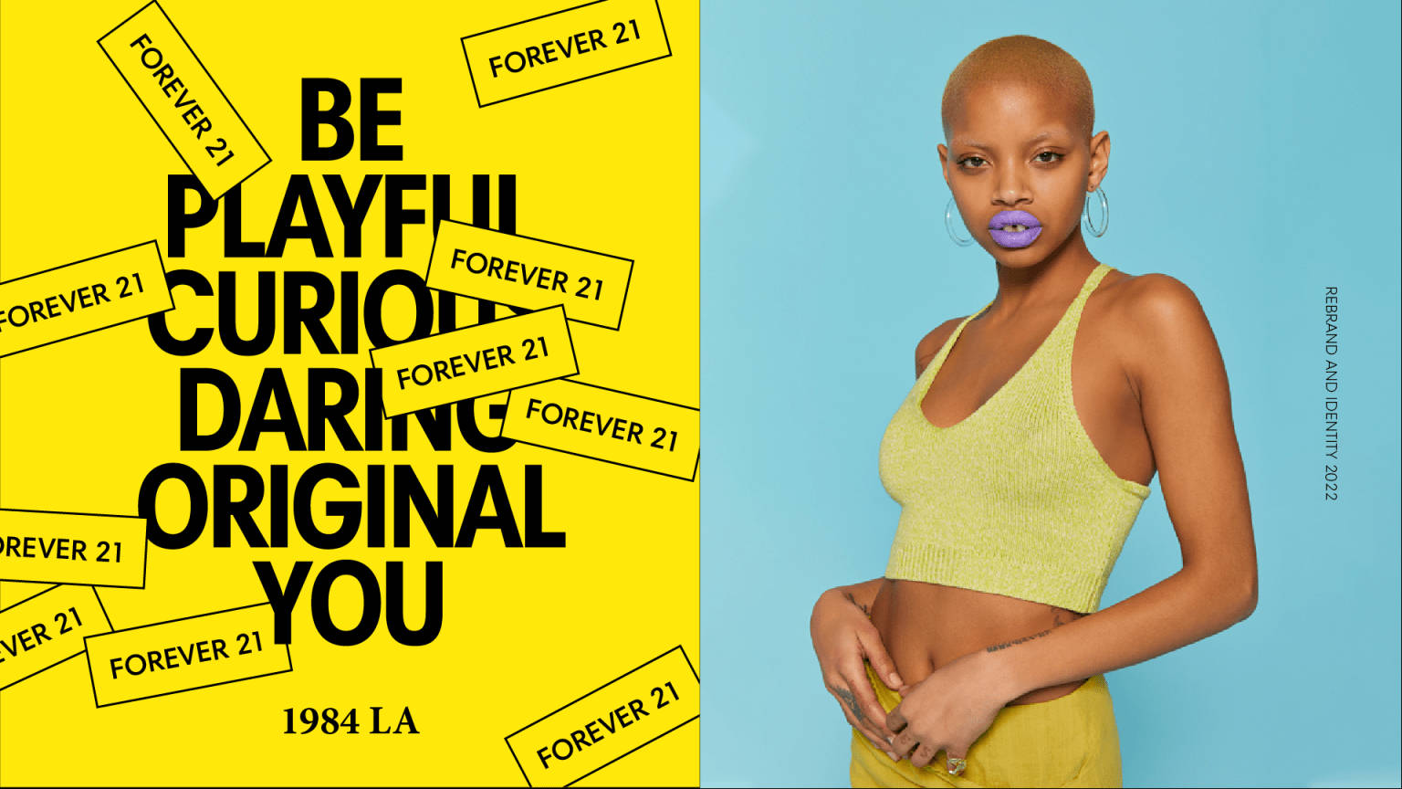 Forever 21, lime green top, blue background, HD Desktop Wallpaper