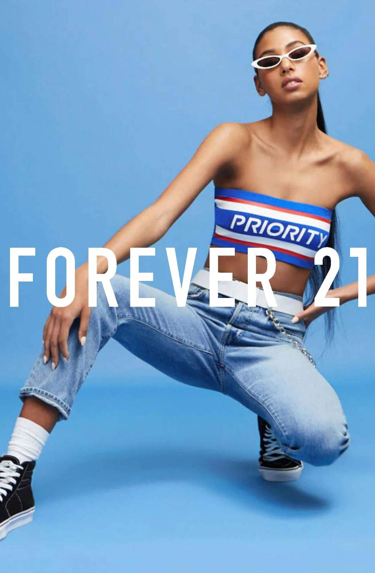 Forever 21, striped crop top, jeans, Full HD Phone Wallpaper