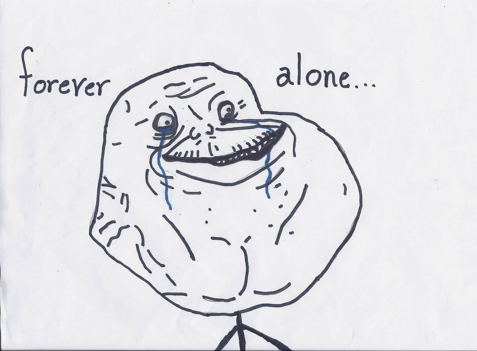 Forever Alone, hand-drawn cartoon rock, sad face, HD Desktop Wallpaper