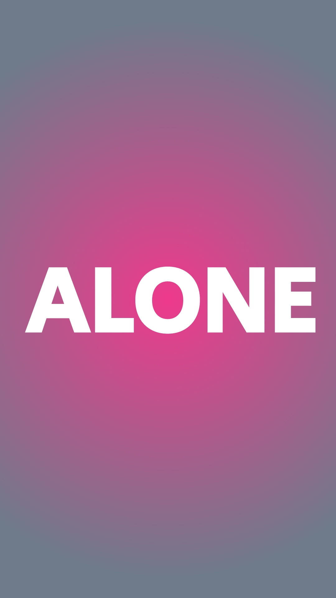 ALONE, white letters, gradient background, Full HD Phone Wallpaper