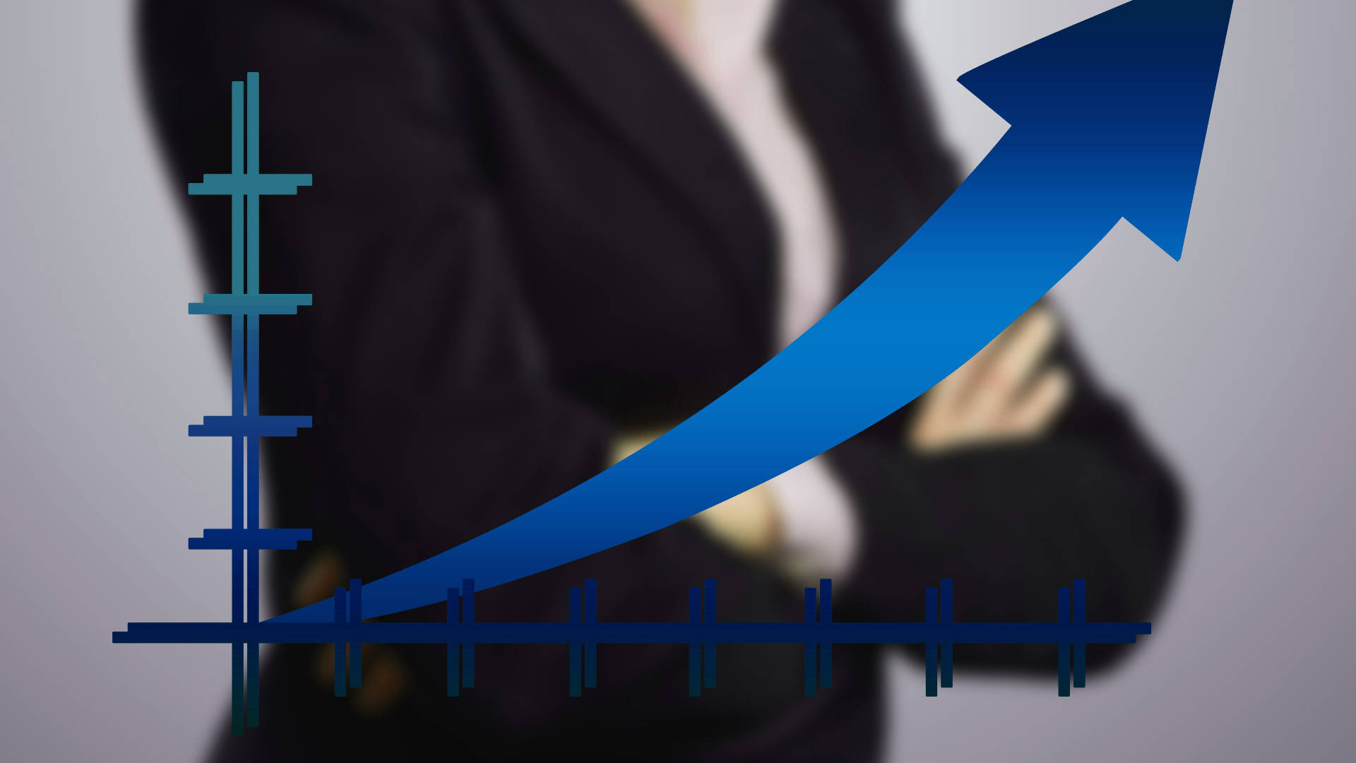 blue forex trading graph, bold blue upward arrow, financial growth, Full HD Desktop Wallpaper