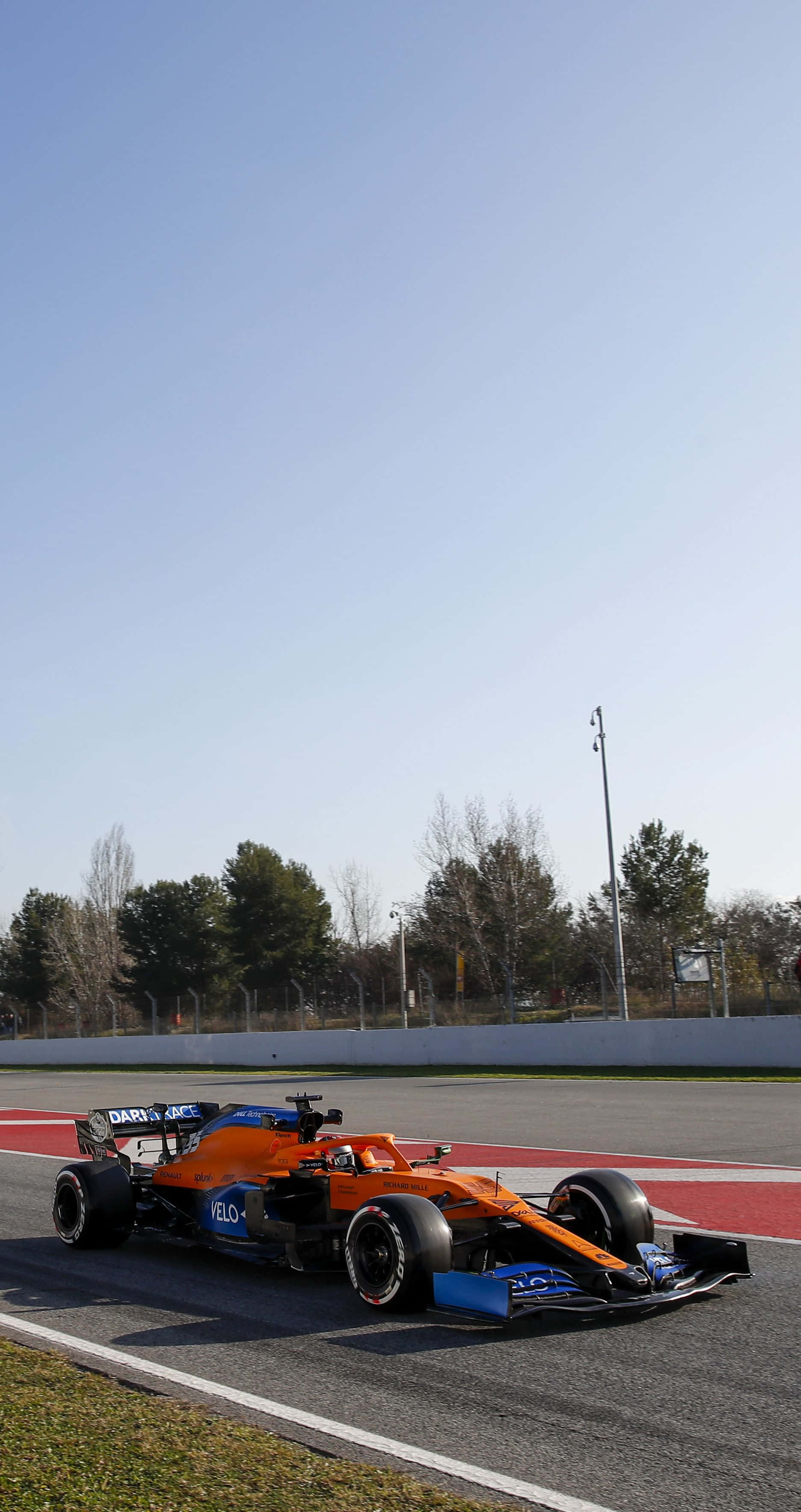 Formula 1, orange, blue, 2K Phone Wallpaper