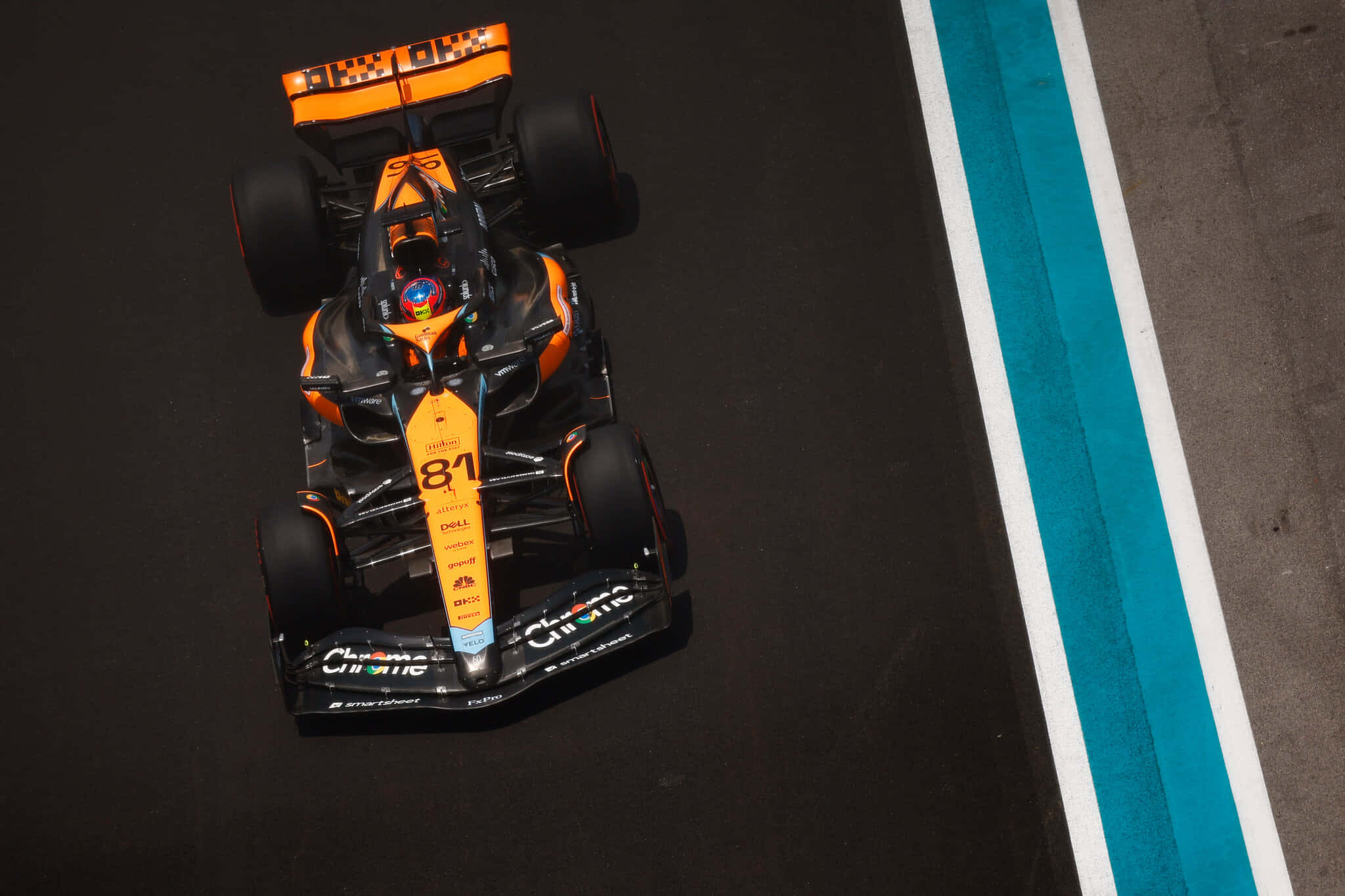 Formula 1, number 81, orange and black, Full HD Desktop Wallpaper