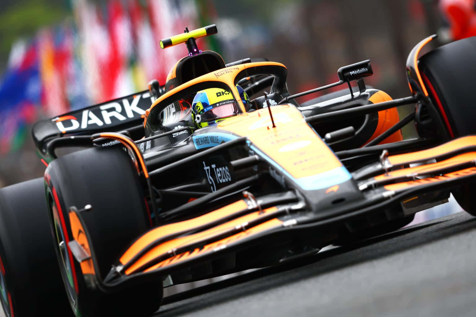 Formula 1, orange and black livery, track, HD Desktop Wallpaper