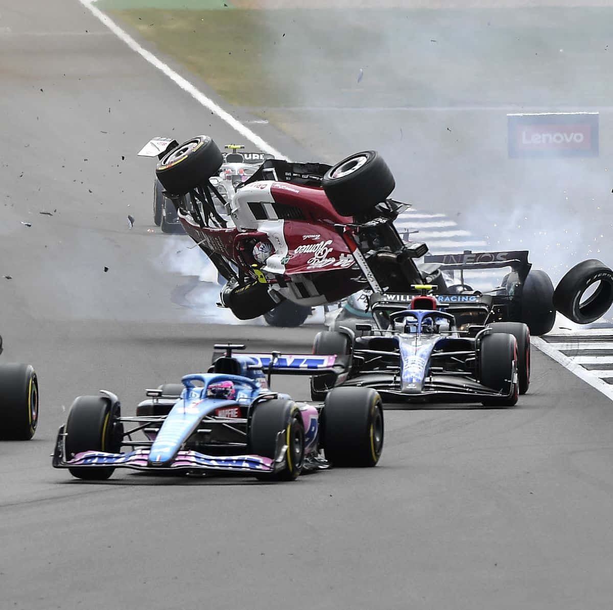 Formula 1, crash dynamics, high-speed crash, SD Desktop Wallpaper