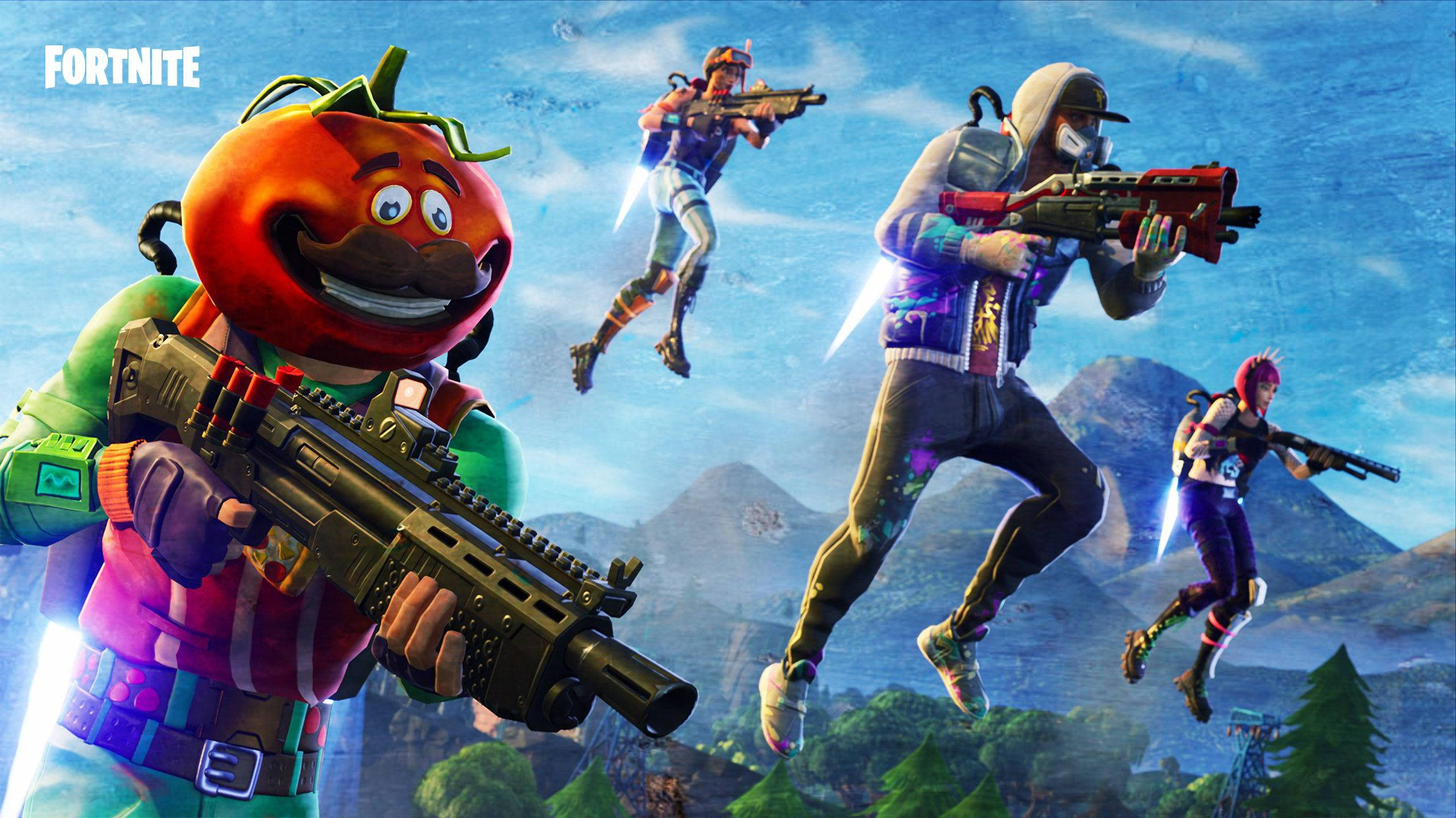 Fortnite, 2560x1440, jetpacks, 2K Desktop Wallpaper
