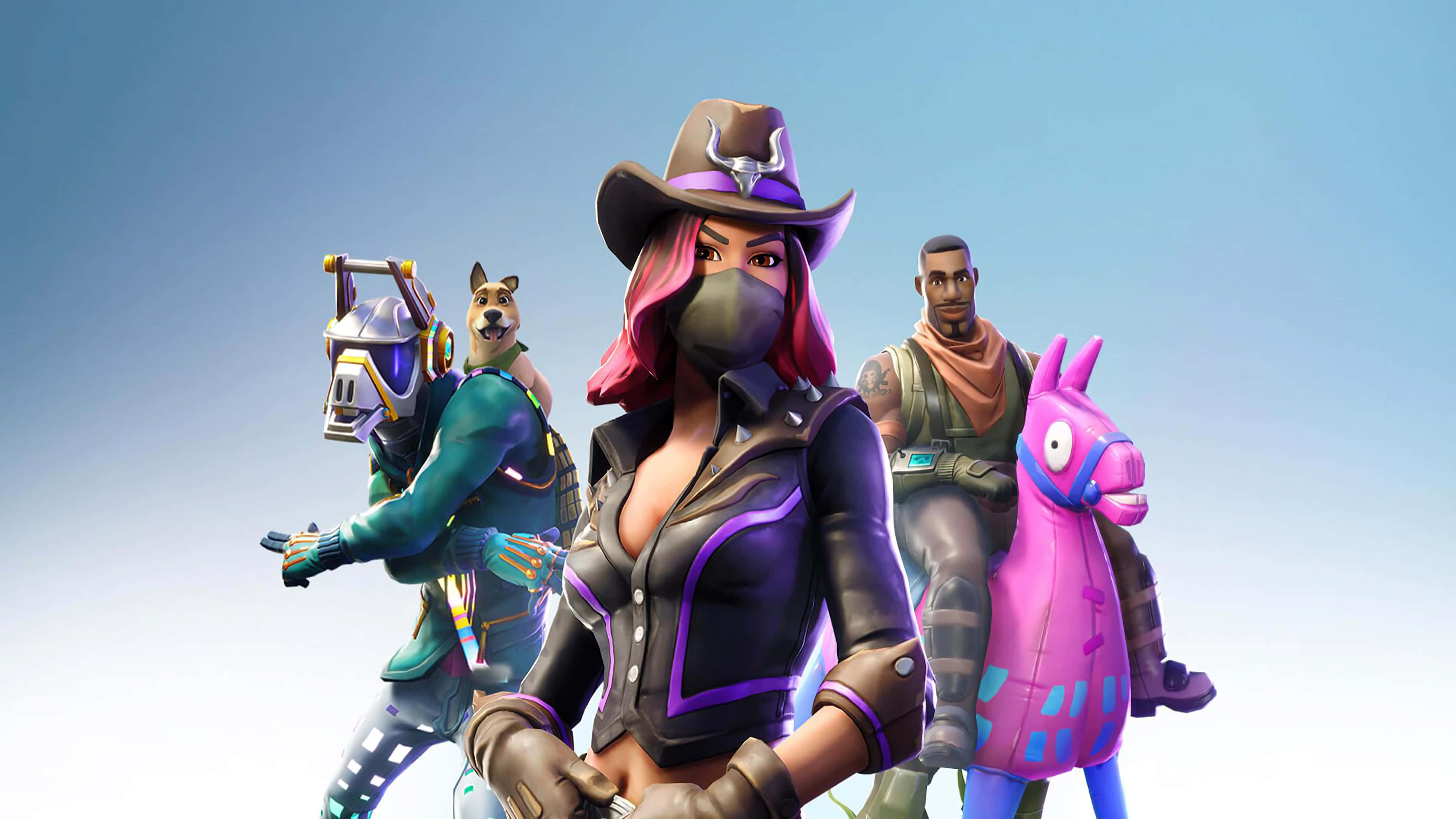 Fortnite Battle Royale, masked woman, cowboy hat, 4K Desktop Wallpaper