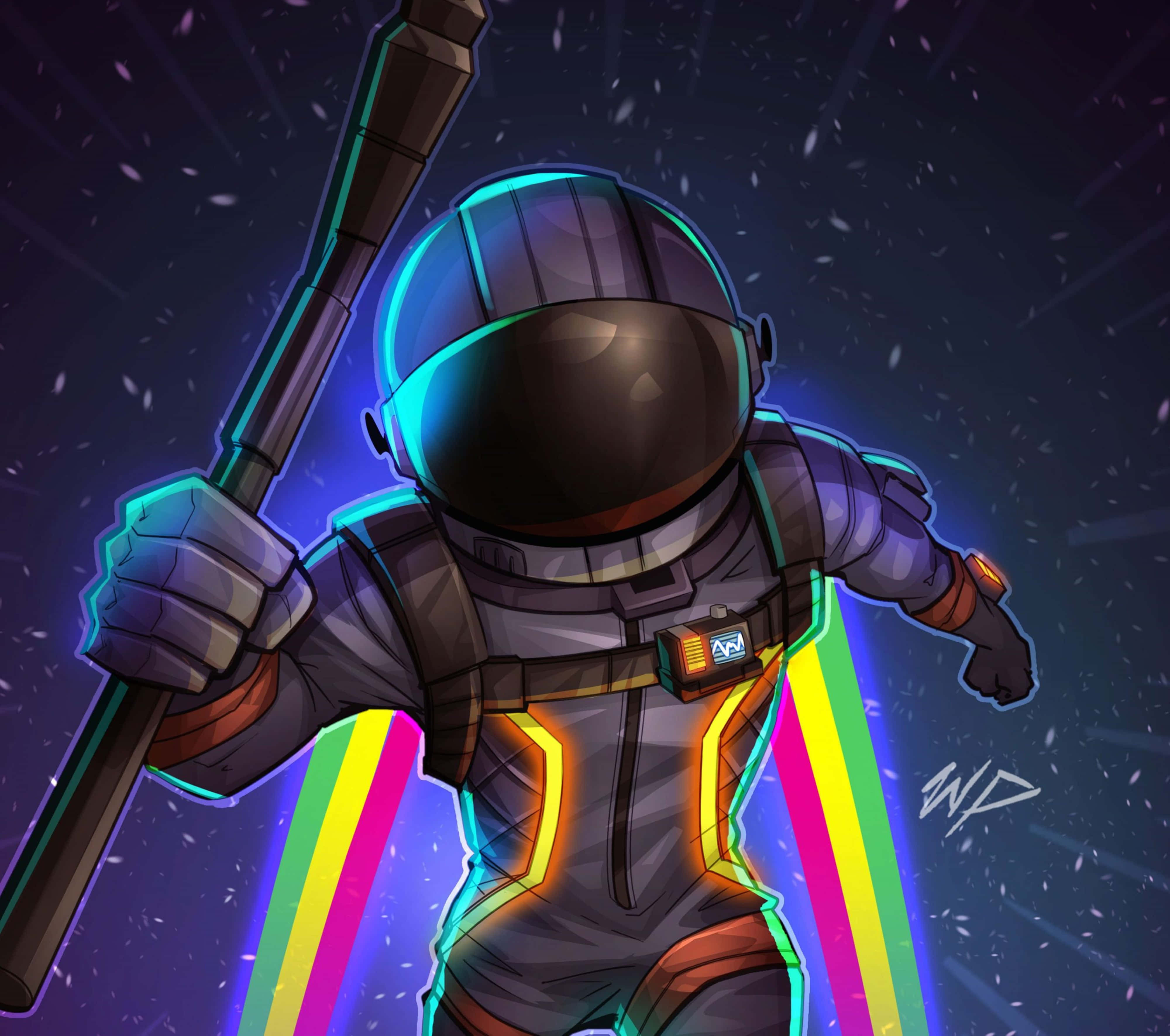 Fortnite Battle Royale 4K, astronaut, glowing suit, 4K Desktop Wallpaper