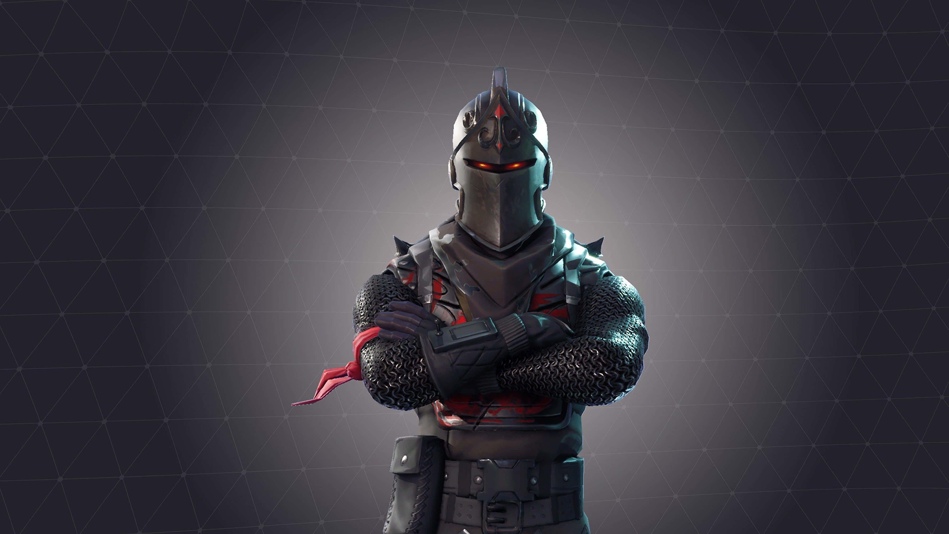 Fortnite Battle Royale 4K, dark armored knight, glowing red eyes, 4K Desktop Wallpaper