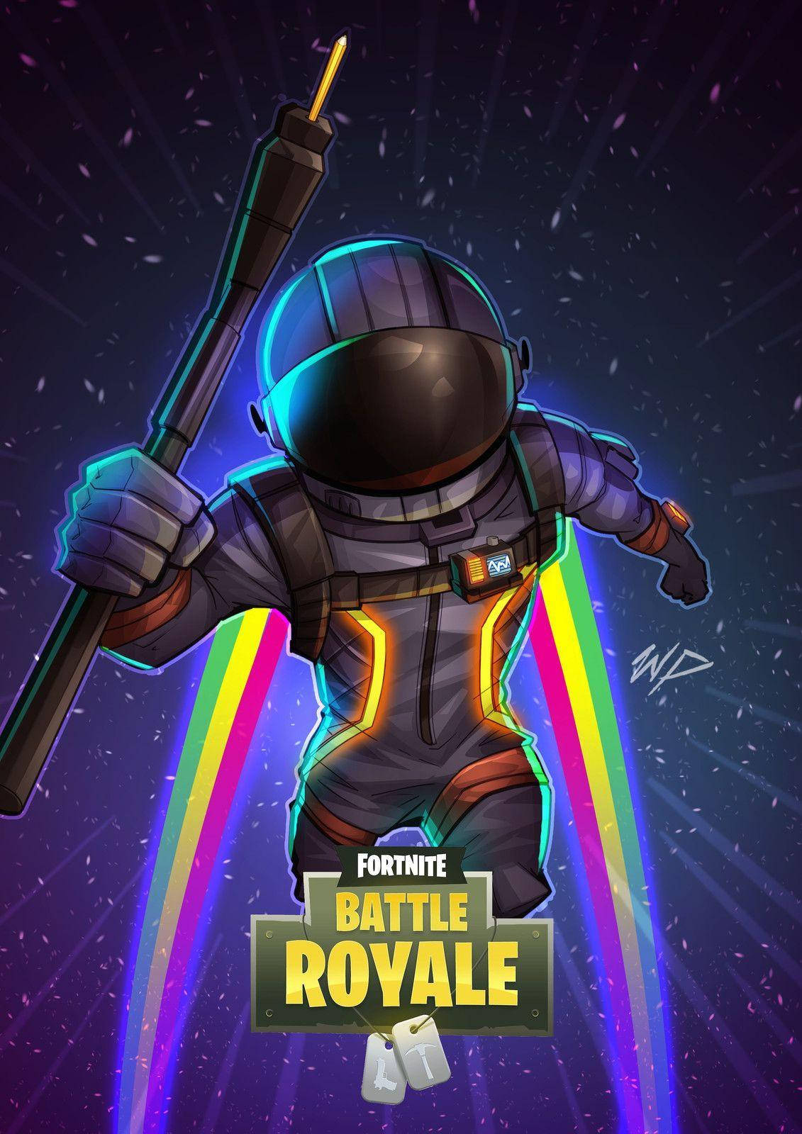 Fortnite, astronaut character, glowing suit, HD Phone Wallpaper