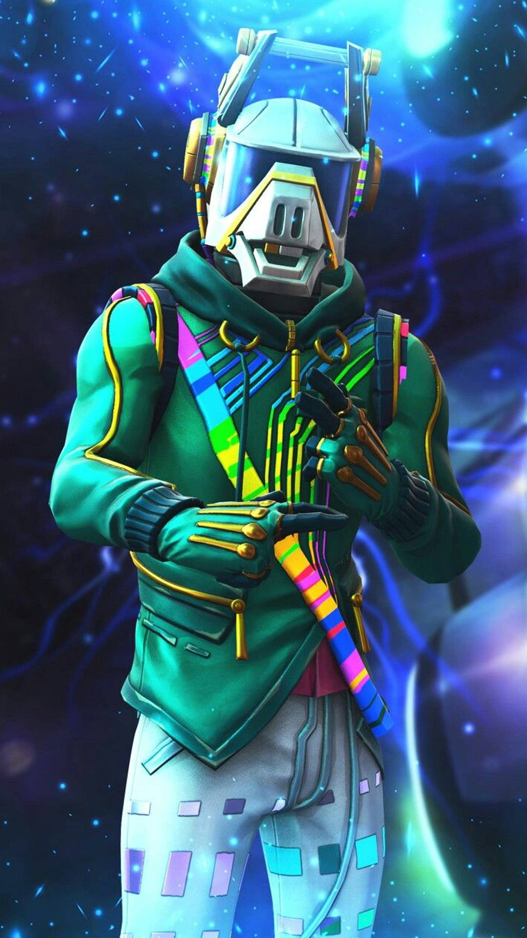 Fortnite Chapter 2 Season 6, neon-green outfit, helmet, Full HD Phone Wallpaper