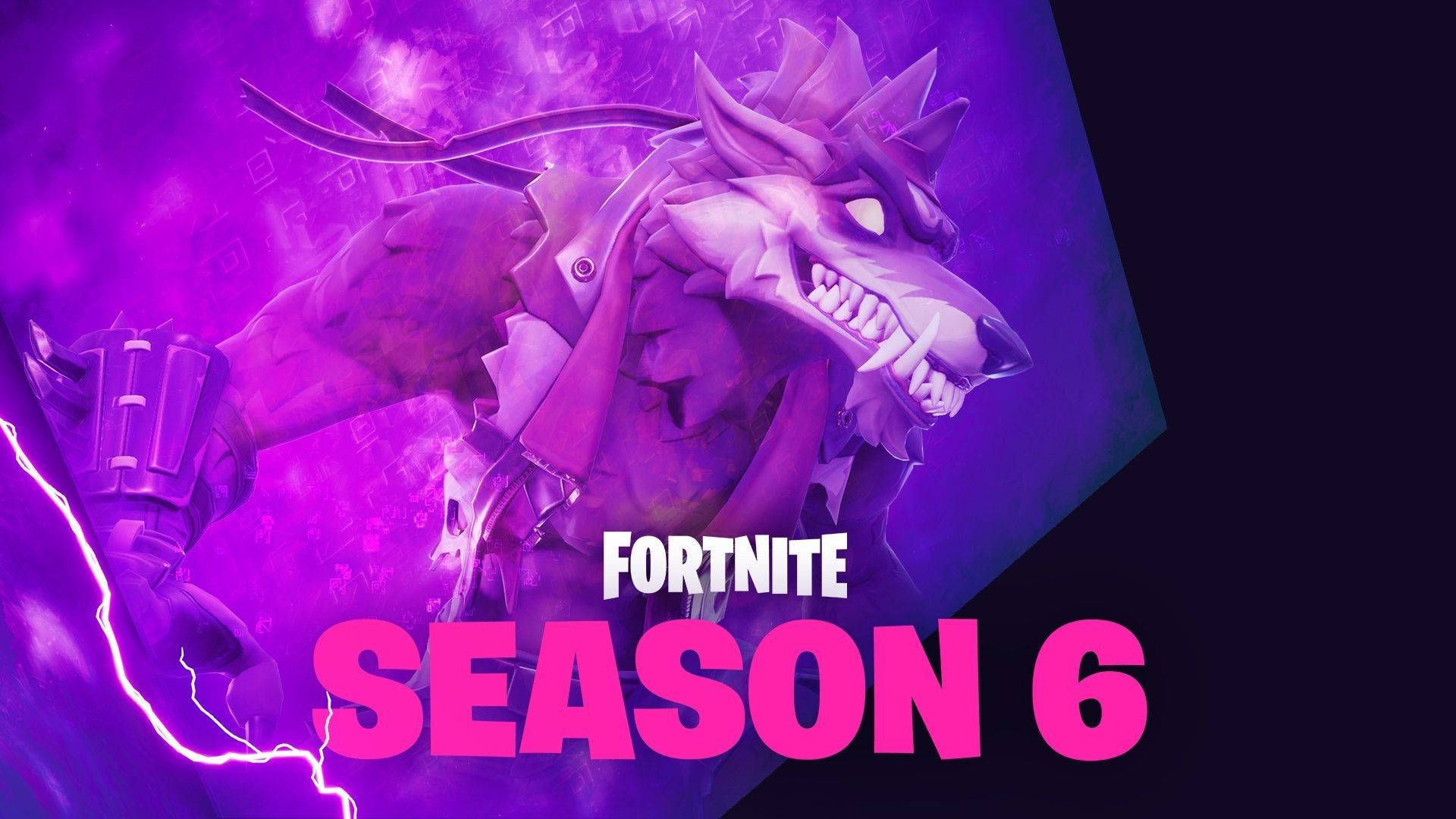 Fortnite Chapter 2 Season 6, purple wolf-like creature, glowing eyes, Full HD Desktop Wallpaper