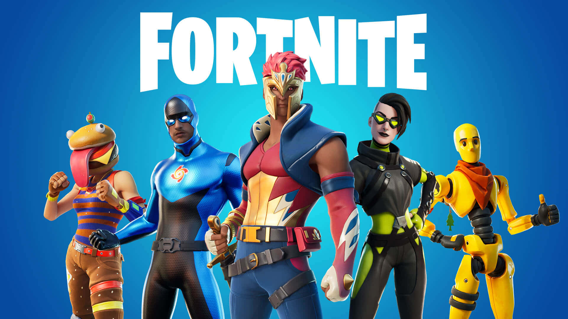 Fortnite Chapter 2 Season 7, Fortnite, blue background, Full HD Desktop Wallpaper