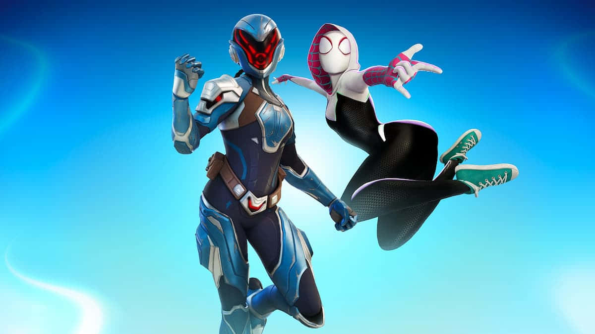 Fortnite Chapter 3 Season 1, superheroes, bright blue gradient sky, SD Desktop Wallpaper