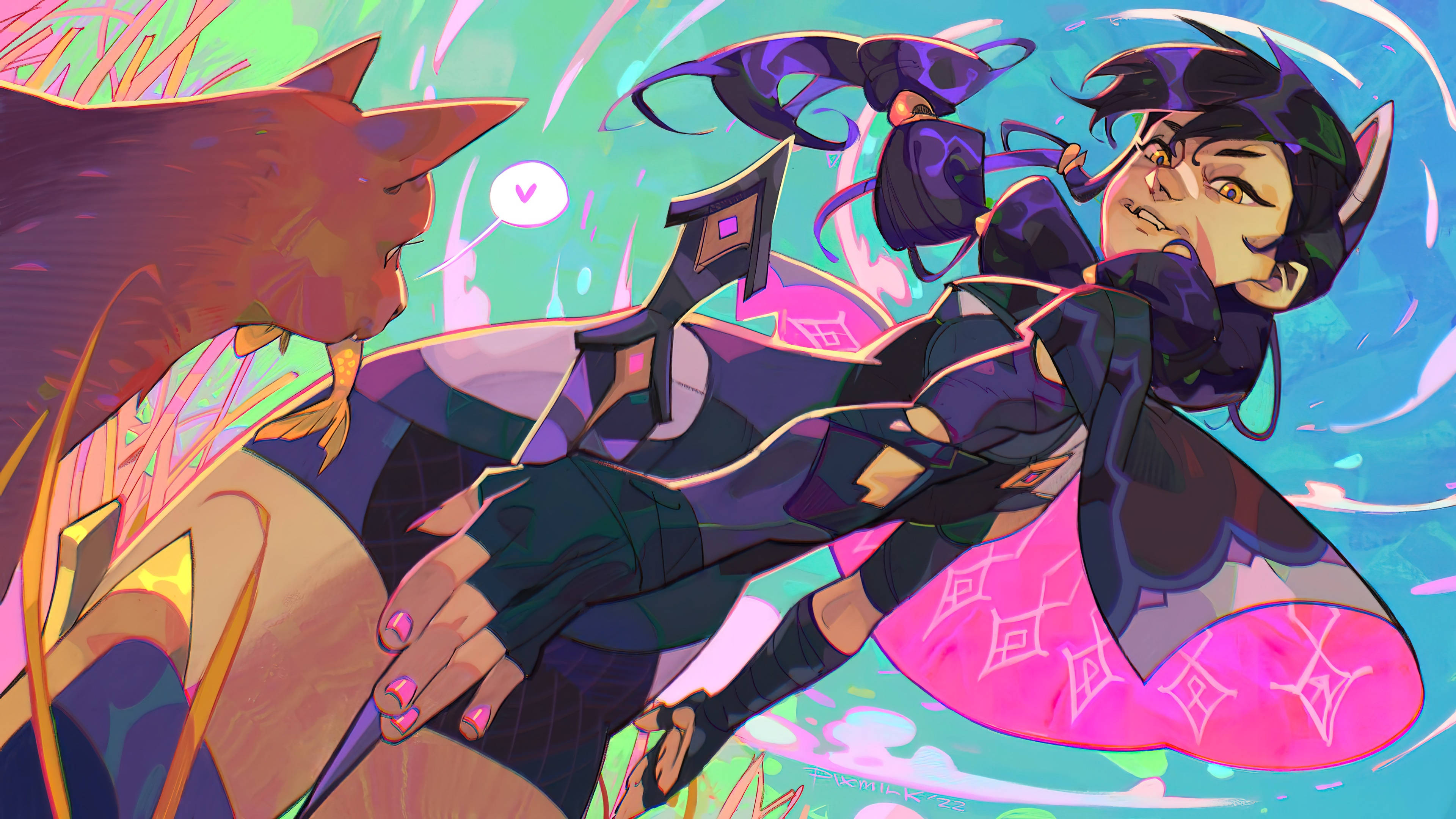 Fortnite Chapter 3, anime-style character, cat ears, 4K Desktop Wallpaper