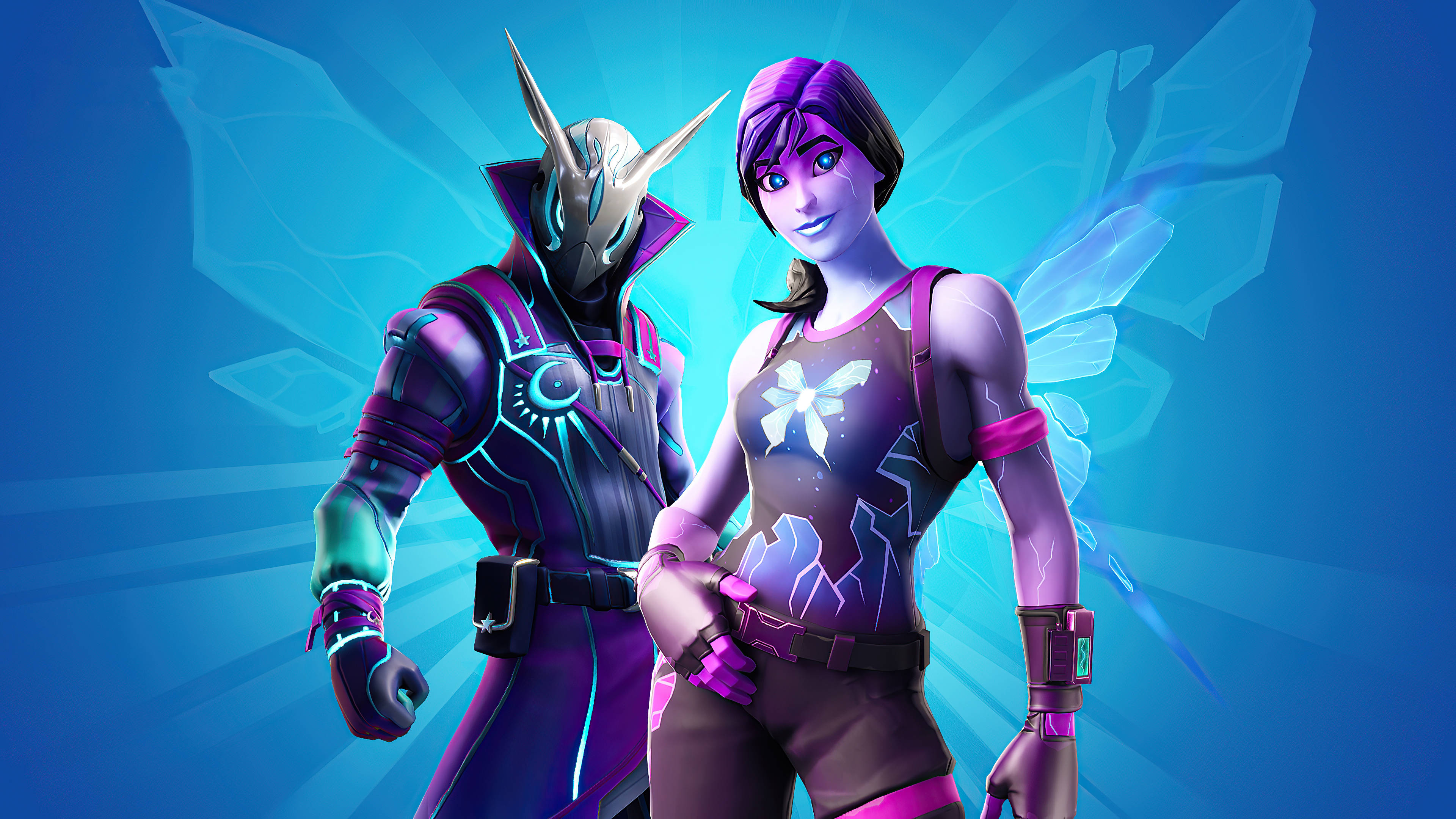 Fortnite, Chapter 3, glowing purple armor, 4K Desktop Wallpaper