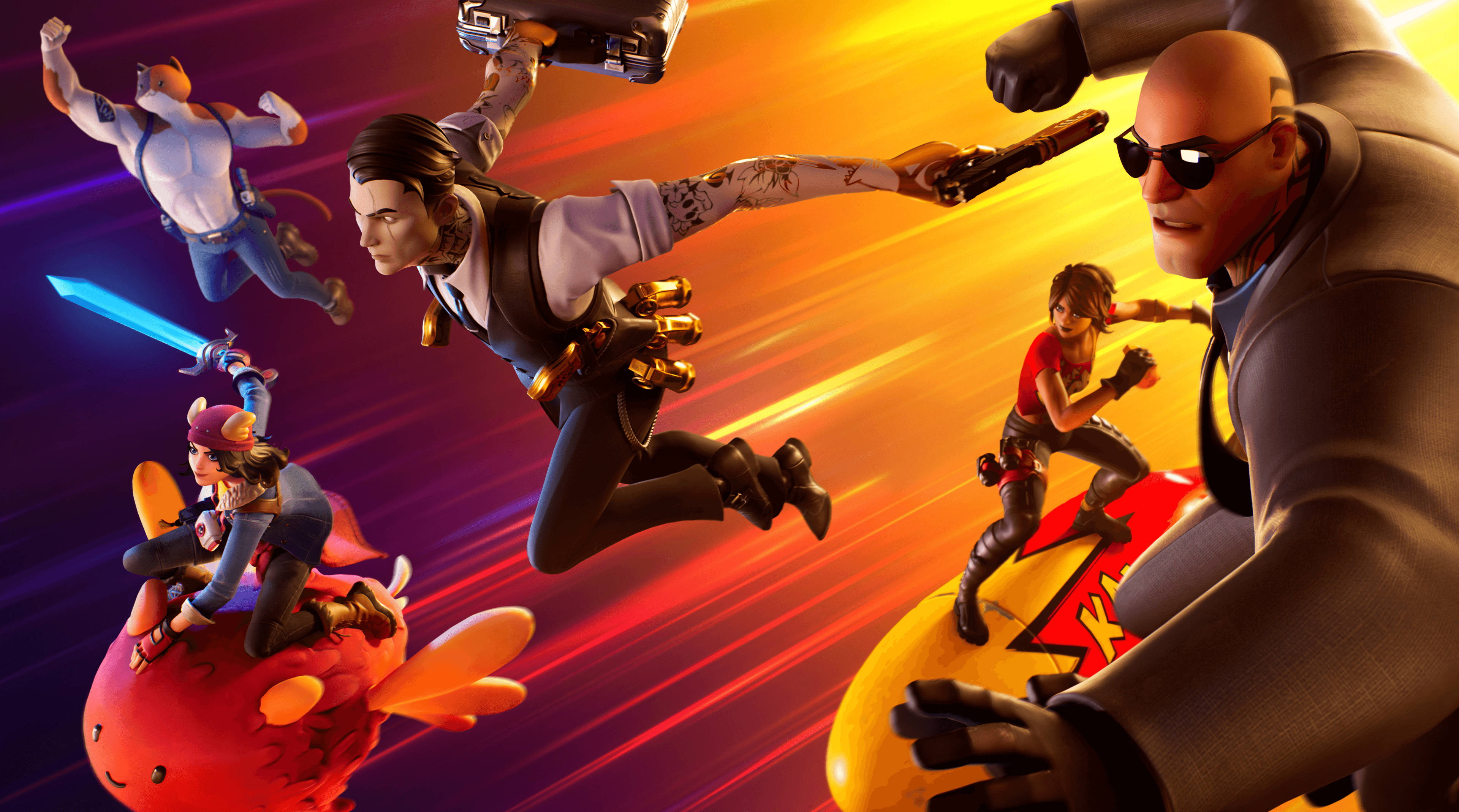 Fortnite Chapter 3, orange, purple, 4K Desktop Wallpaper