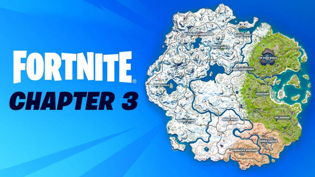 Fortnite Chapter 3, snowy biomes, green biomes, SD Desktop Wallpaper