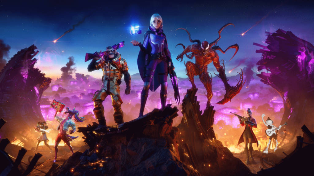 Fortnite Chapter 3, cosmic sky, vibrant purple, SD Desktop Wallpaper